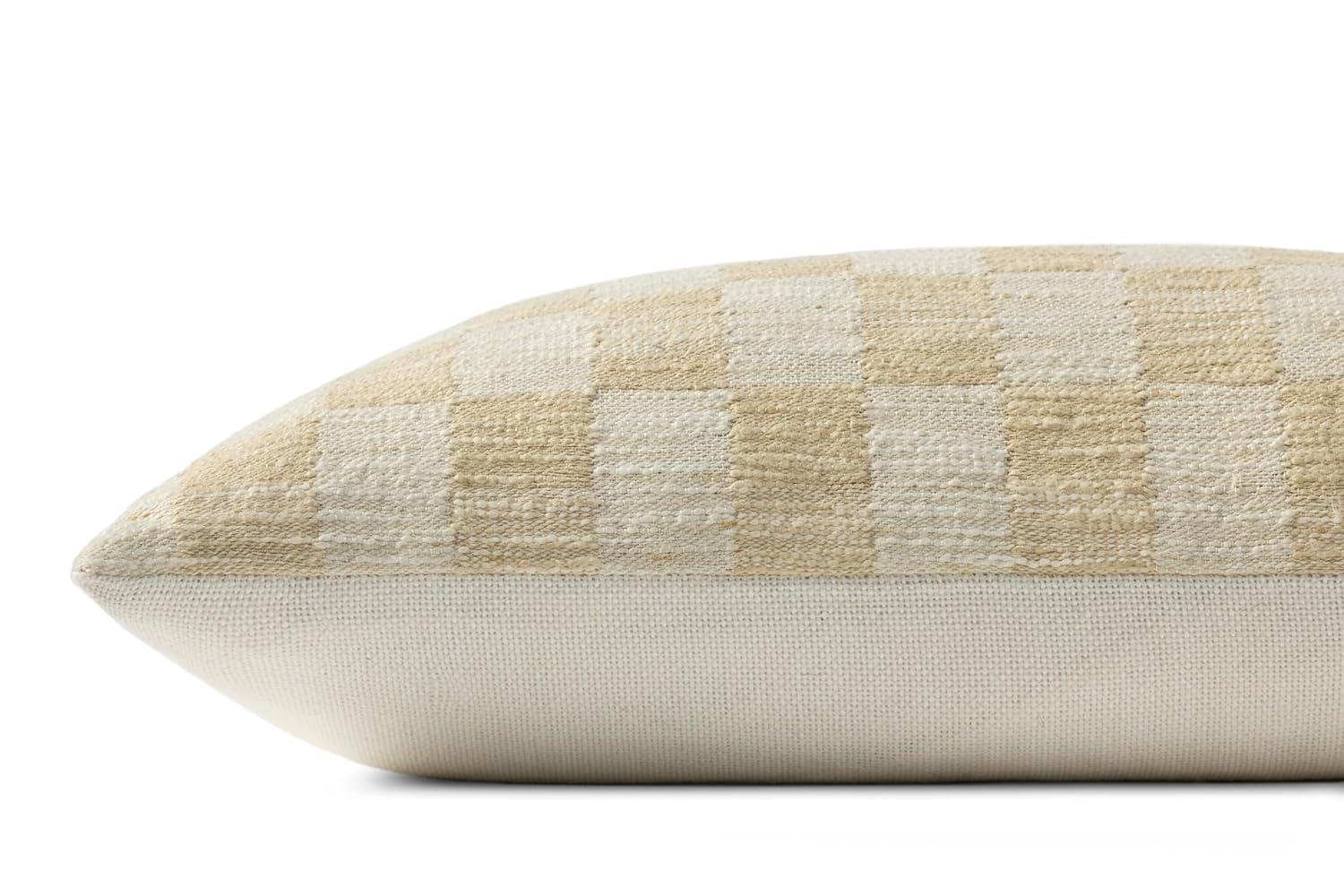 Adams Pillow by Amber Lewis x Loloi - Sand and Ivory / 13" x 21" / Polyester