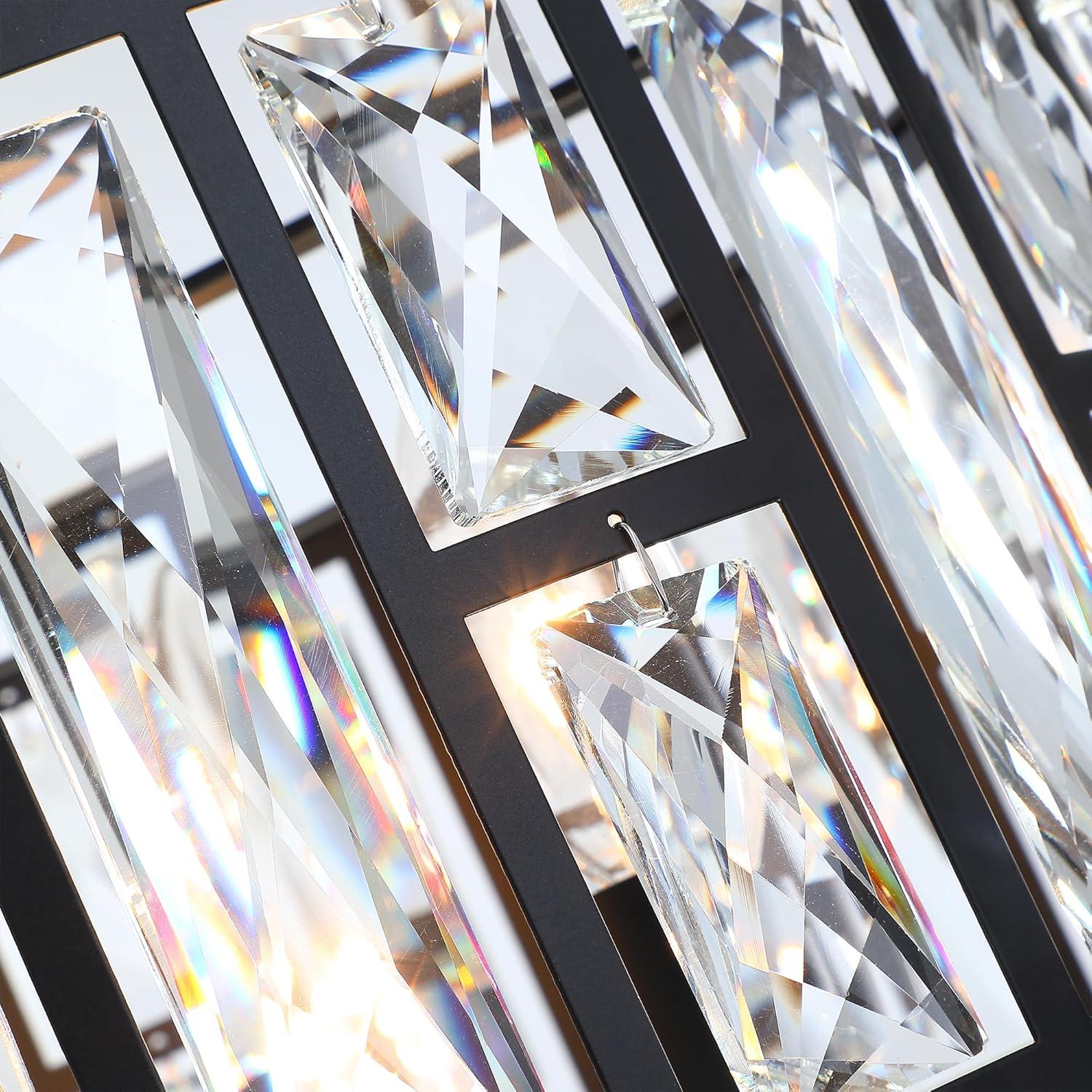 Mercer41 Kyersten 12" 3-Light Crystal Semi Flush Mount