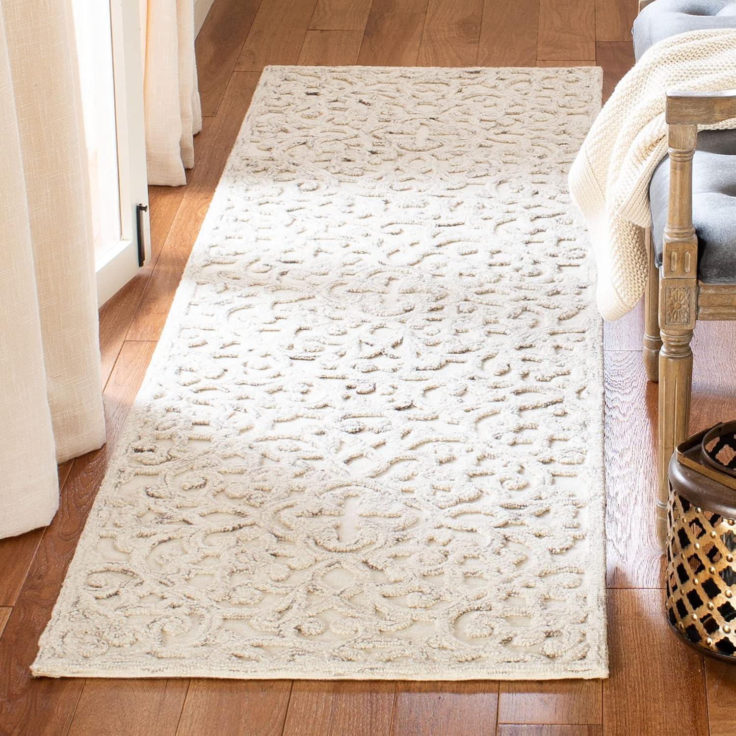 Trace TRC103 Hand Tufted Runner Rug - Camel/Ivory - 2'3"x8' - Safavieh.