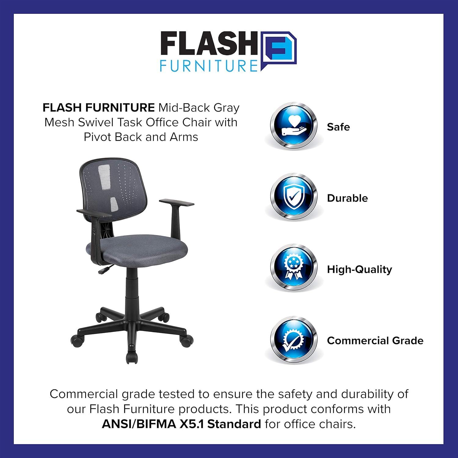 Flash Furniture Meridian Mid-Back Swivel Mesh Task Office Chair with Pivot Back by Flash Furniture