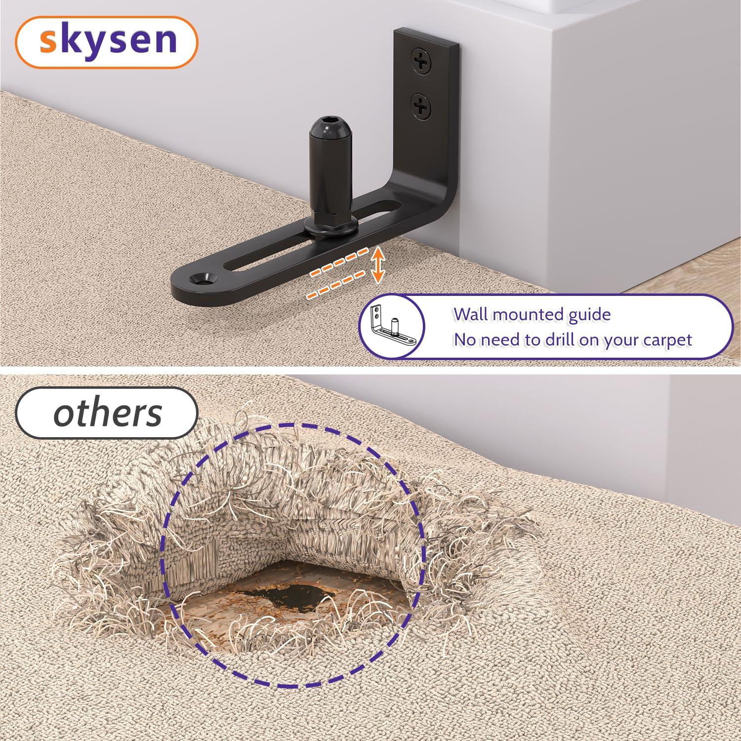 SKYSEN 36" Bifold Barn Door Hardware Kit - Space Saving Folding Design, Corrosion-Resistant Black Spraying（bifold-36-2）