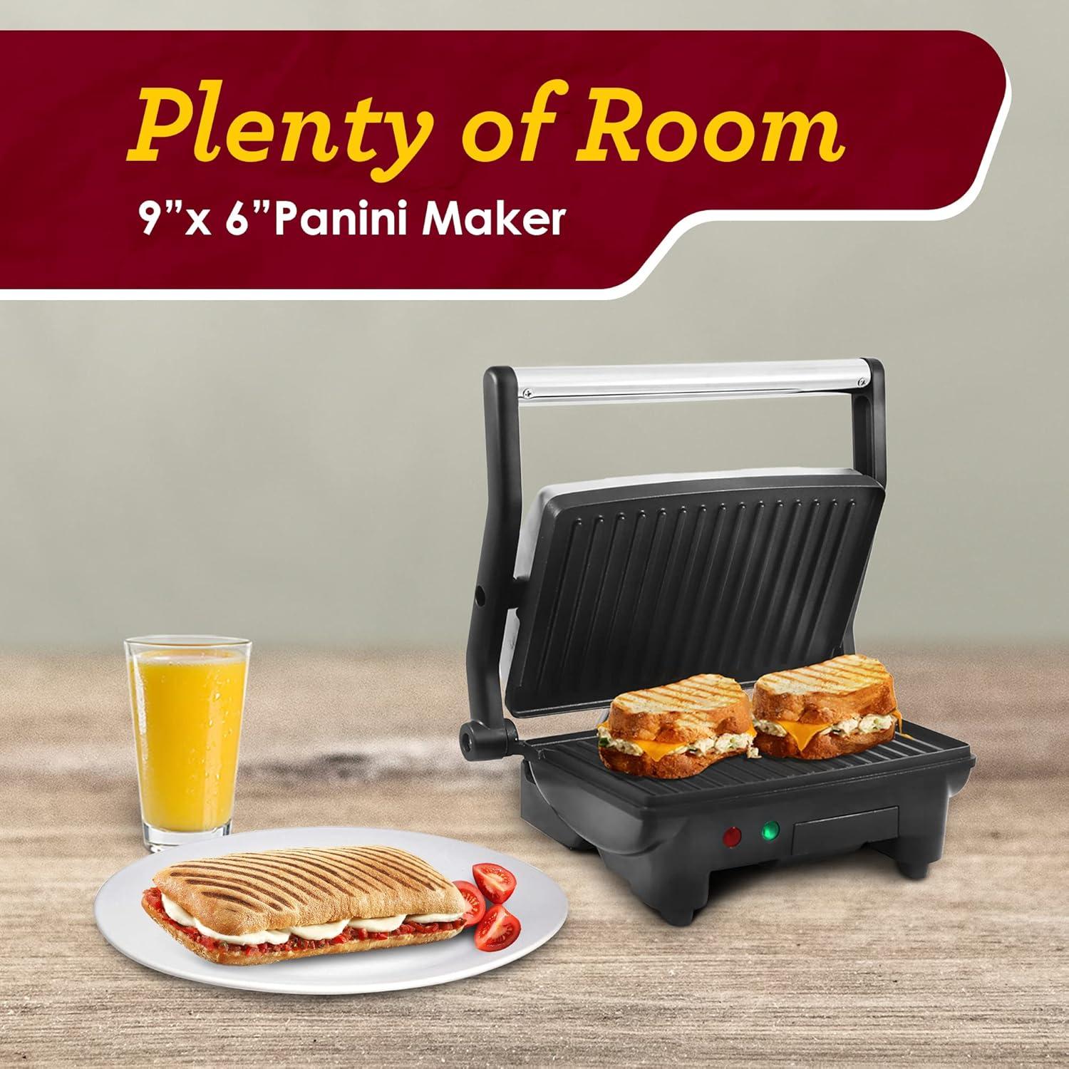 Elite Stainless Steel 3-in-1 Panini Press and Indoor Grill