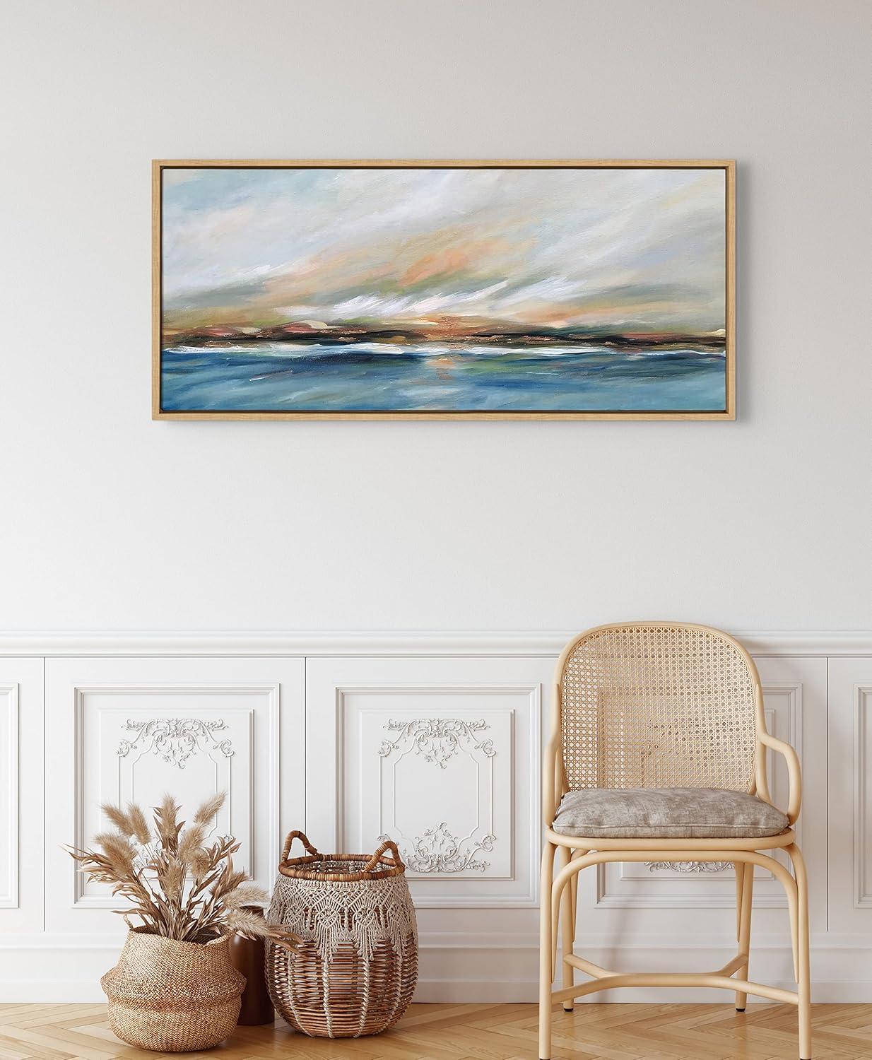 18" x 40" Sylvie Sunday Morning Framed Canvas by Mary Sparrow Natural - Kate & Laurel All Things Decor