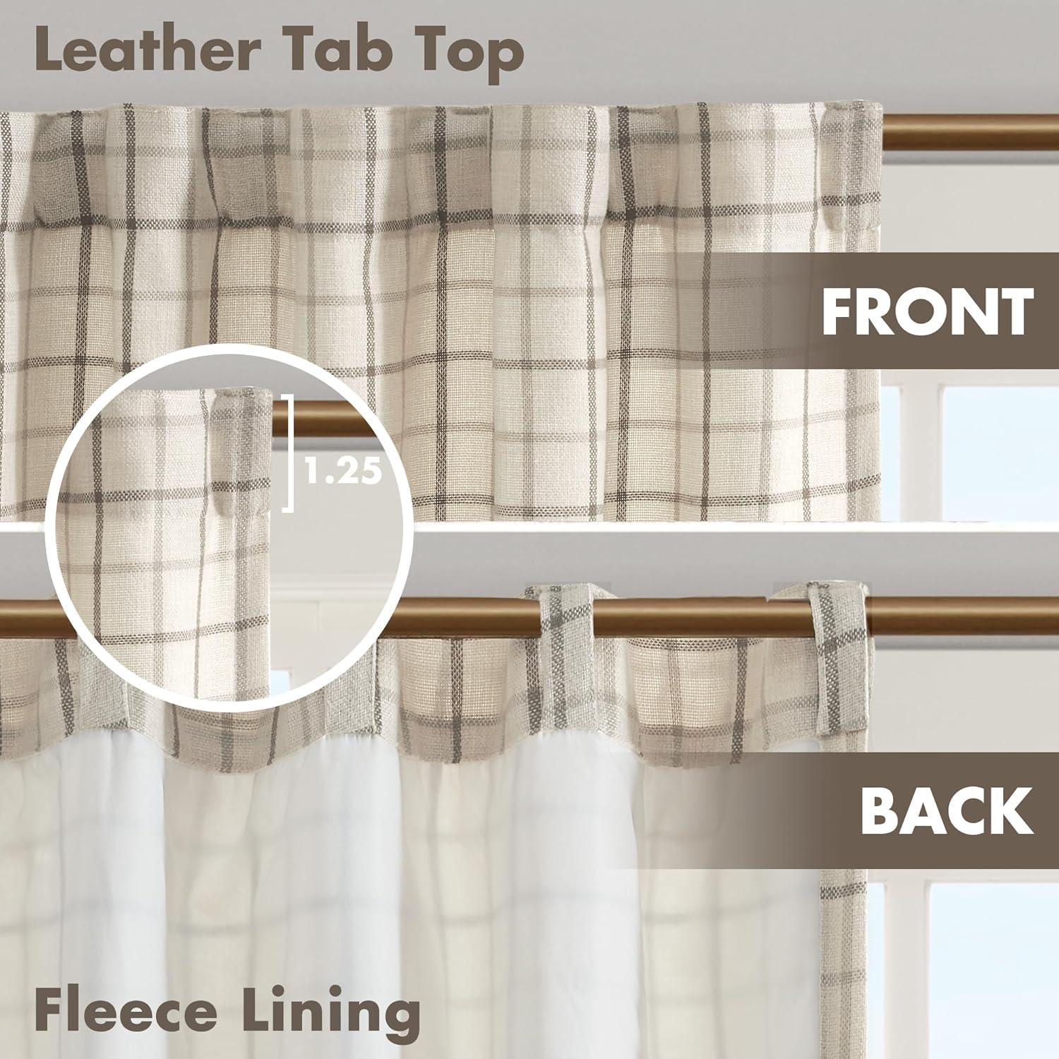 Anaheim Woven Plaid Room Darkening Thermal Fleece Lined Single Curtain Panel