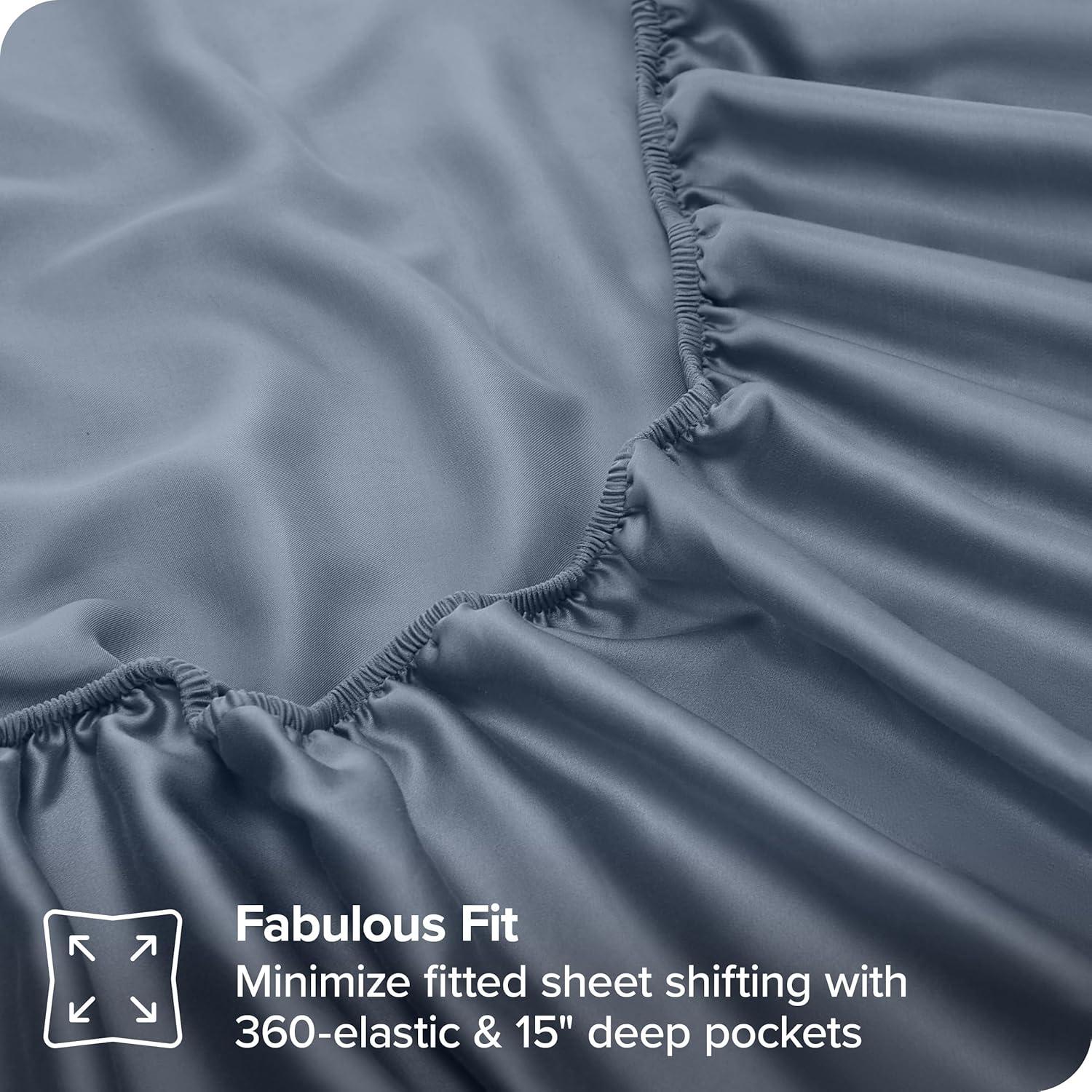 Twin XL Indigo TENCEL™ Lyocell Sheet Set by Bare Home