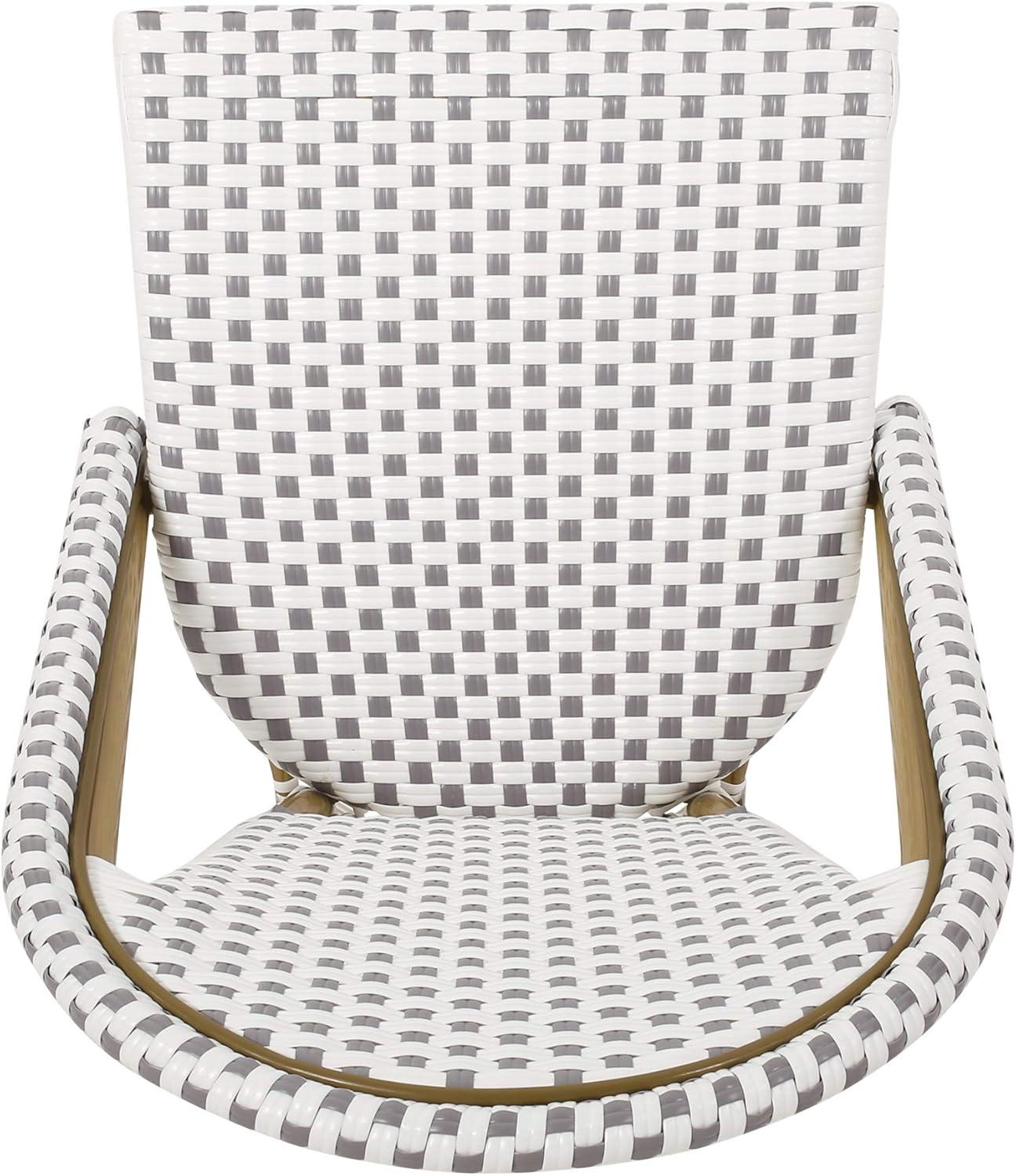 Christopher Knight Home Elize 4pk Outdoor French Cafe Chairs - Gray/White/Bamboo