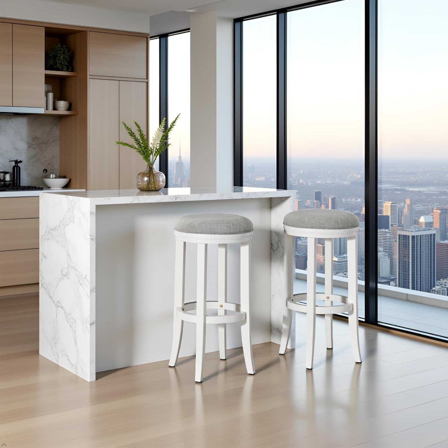 Alaterre Natick Solid Rubber Wood Counter And Bar Stool