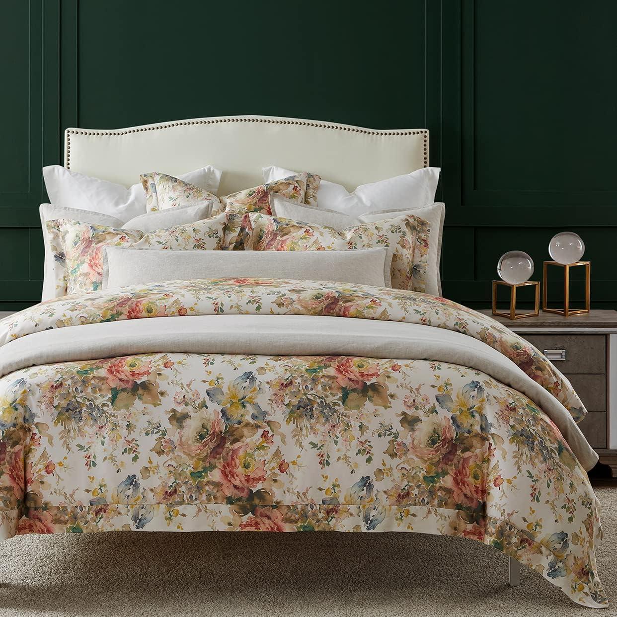 Jolie Lyocell Jardin Watercolor Floral Chic Casual 3 Piece Comforter Set