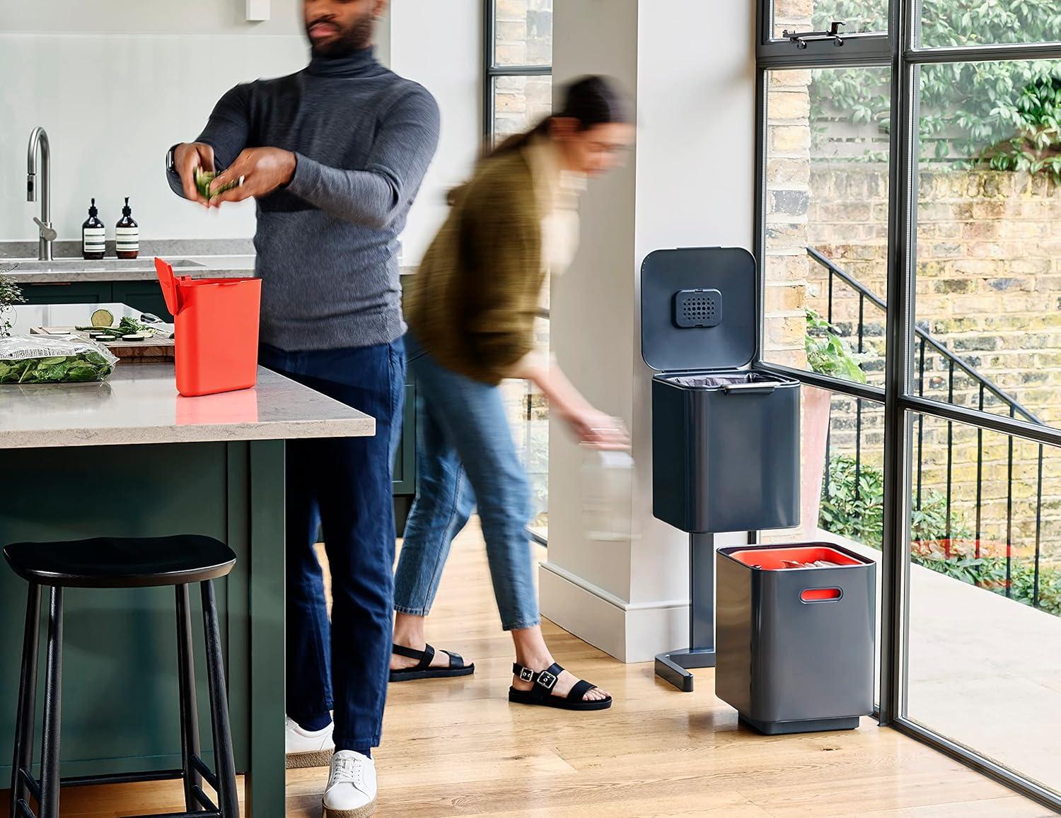 Joseph Joseph Totem Waste & Recycling Dual Kitchen Trash Can