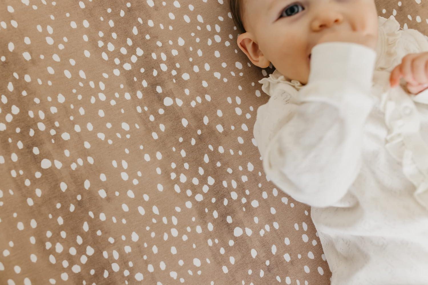 Copper Pearl Premium Knit Baby Crib Sheets for Standard Mattresses, Fitted Crib Sheets for Boys and Girls, Breathable and Soft, Fawn