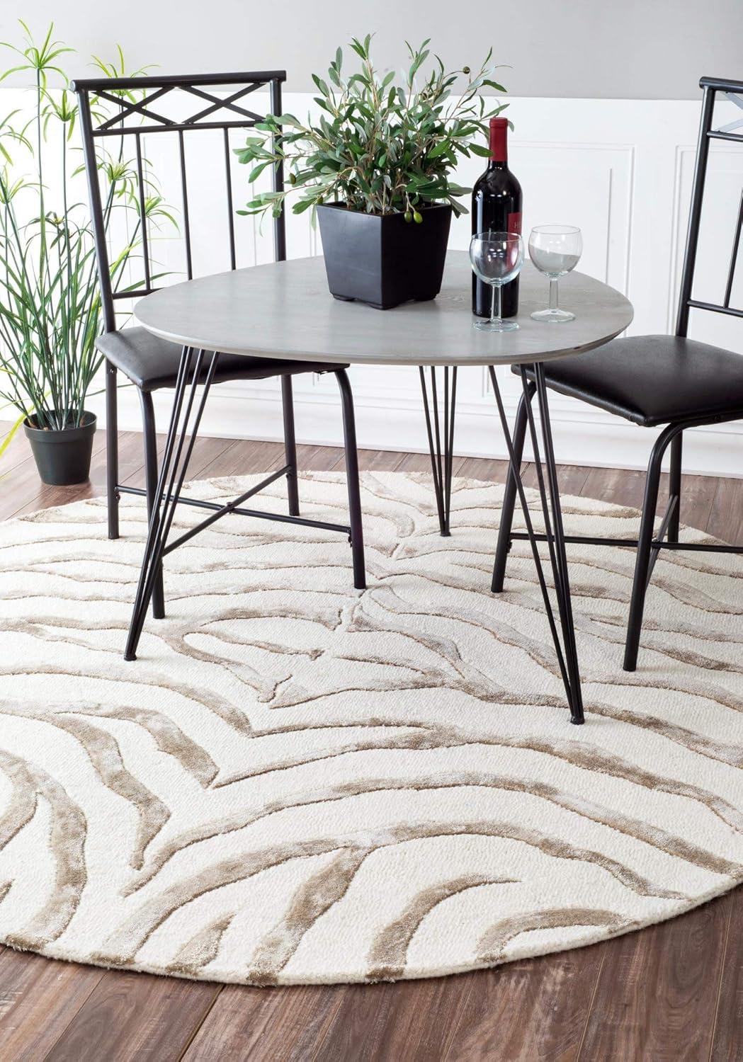 nuLOOM Zebra Hand Tufted Plush Wool Area Rug, 5' x 8', Gray