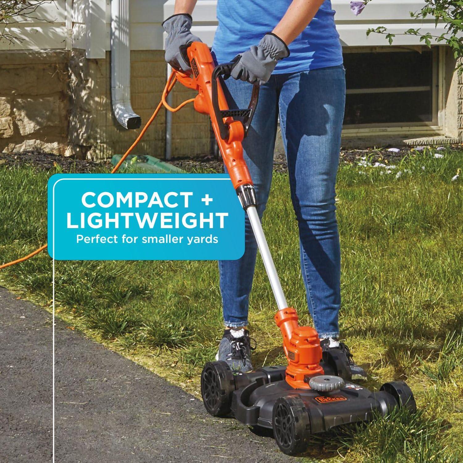 BLACK+DECKER Electric Lawn Mower, String Trimmer, Edger, 3-In-1, Corded, (BESTA512CM)