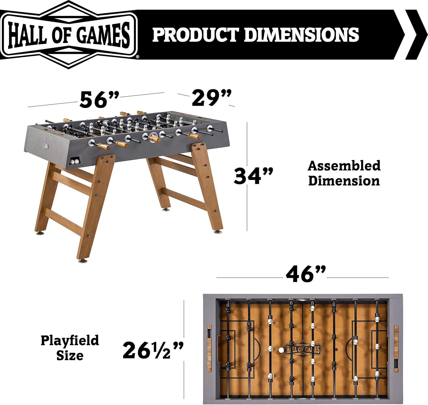 Kinwood 56" Gray and Wood Foosball Table with Chrome Rods