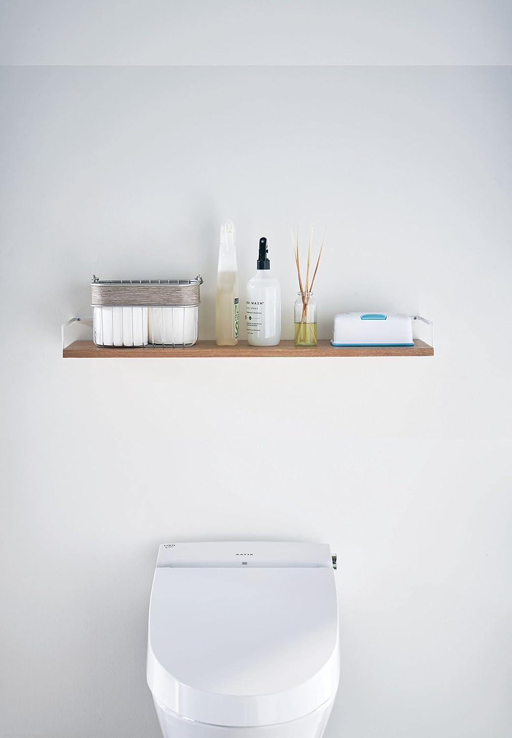 Yamazaki Home Wall-Mounted Space Saving Wood Shelf, Wood