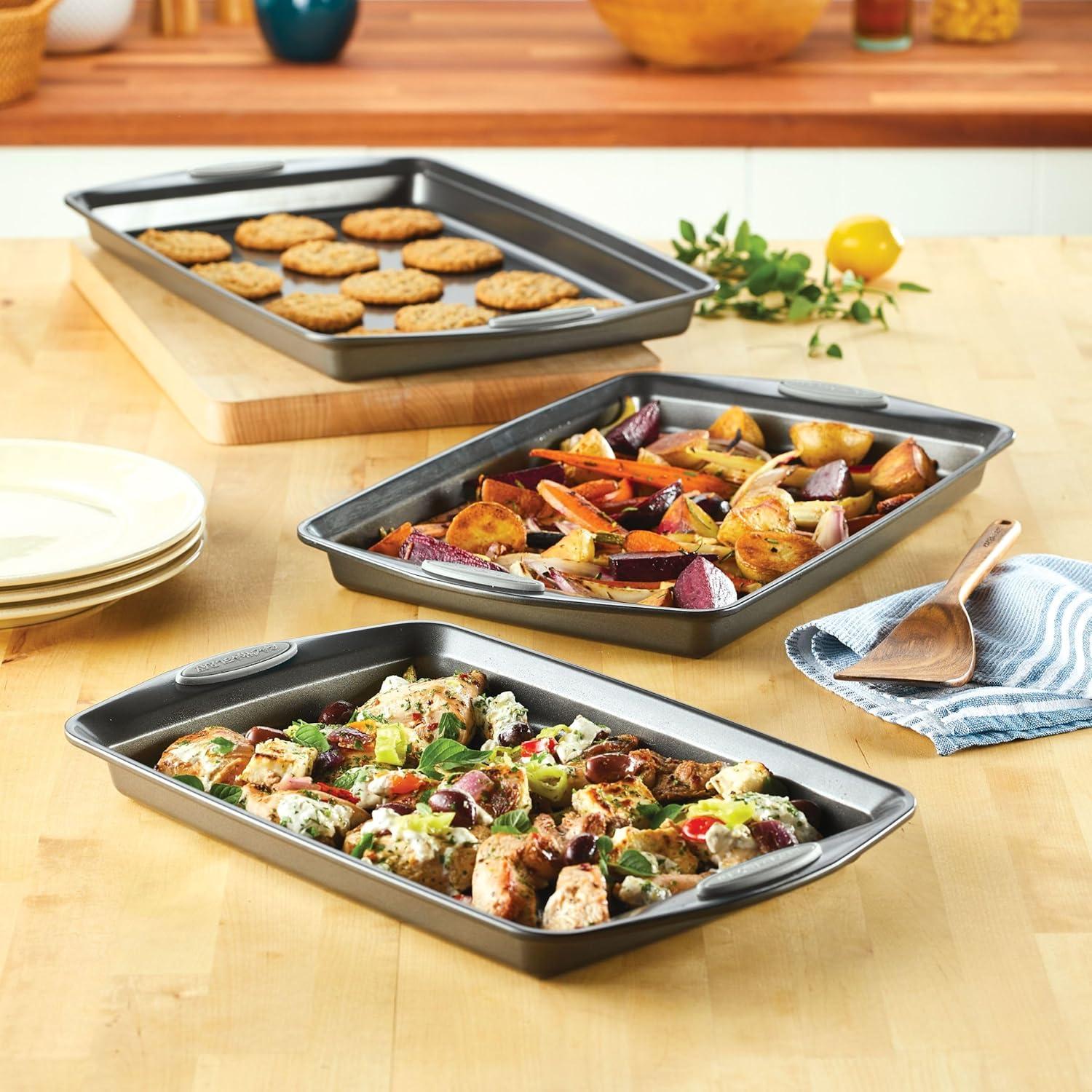 Rachael Ray Rachael Ray Nonstick Bakeware Cookie Pans / Baking Pans Set, 3 Piece