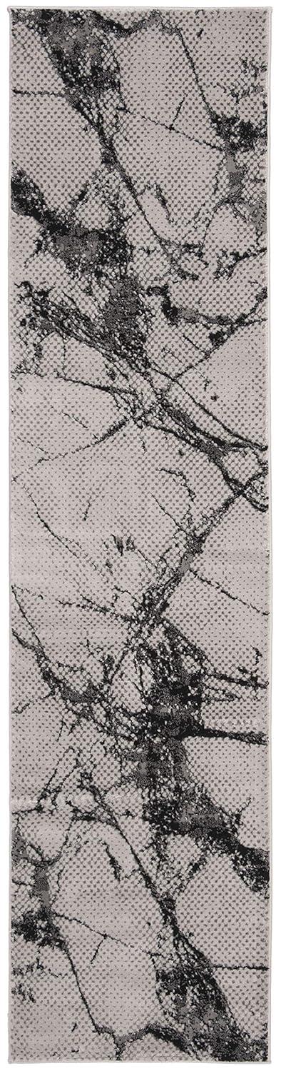 Lurex LUR187 Power Loomed Runner Rug - Grey/Black - 2'x8' - Safavieh