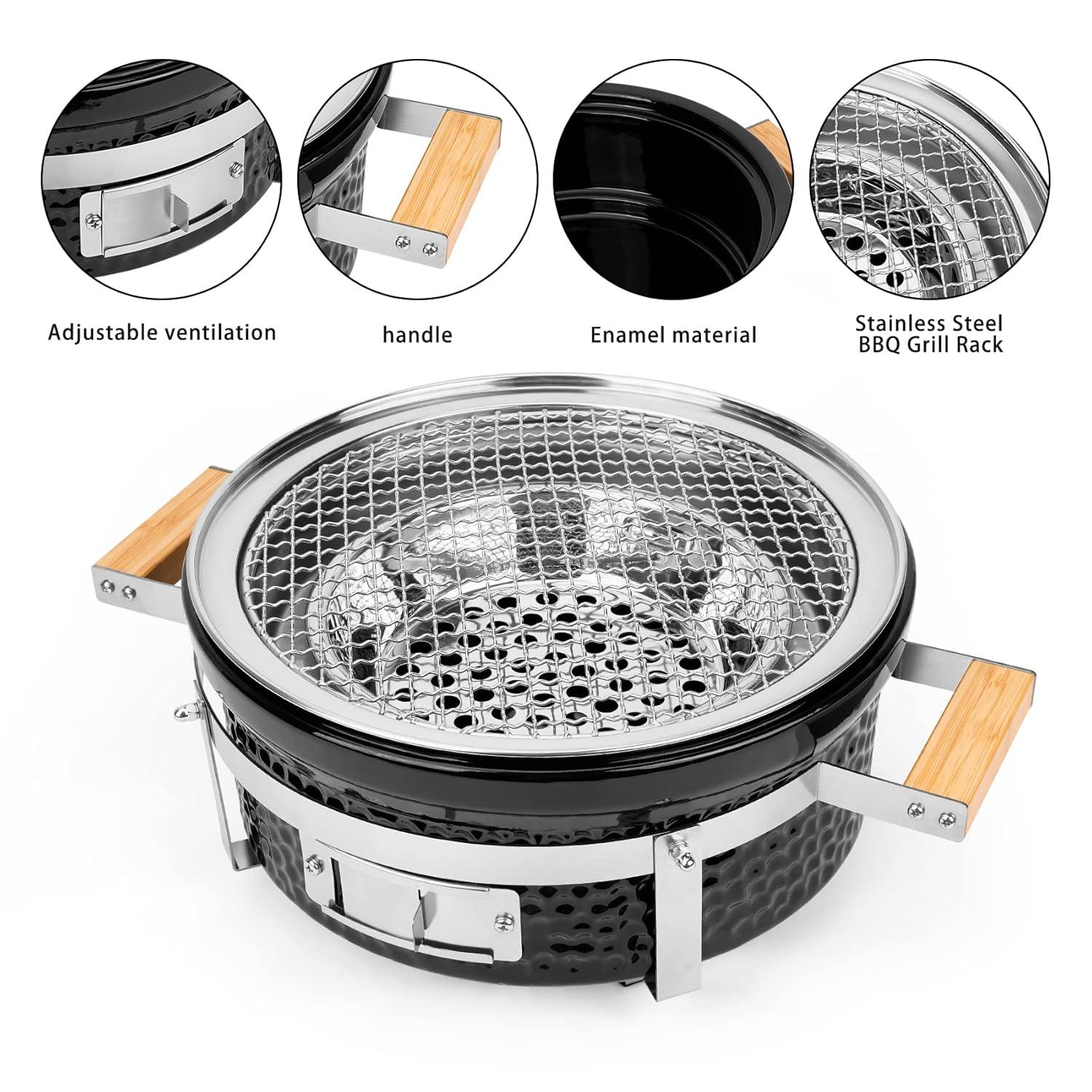 Square16''Charcoal BBQ Grill Hibachi Grill