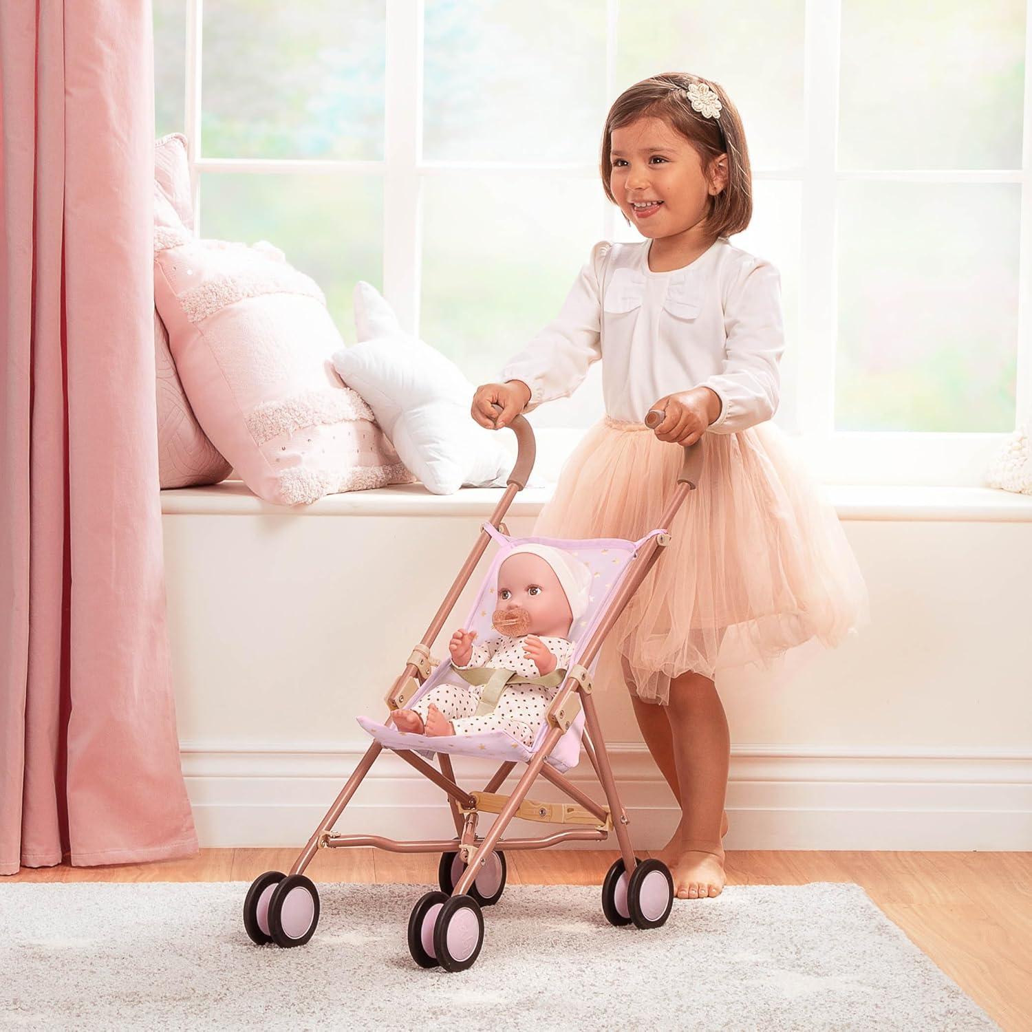LullaBaby  Doll Stroller  Foldable Frame  Star-Print Design  Baby Doll Accessories  Toys For Kids Ages 2 & Up  Baby Doll Stroller
