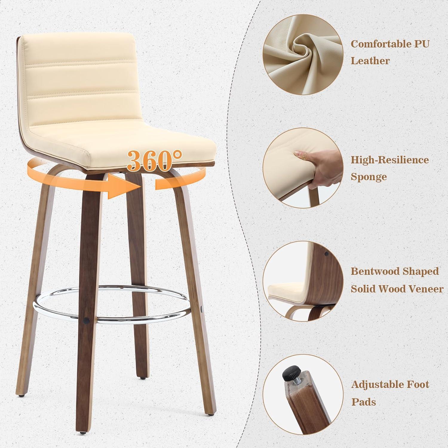 Corrigan Studio® Upholstered Swivel Stool (Set of 2)