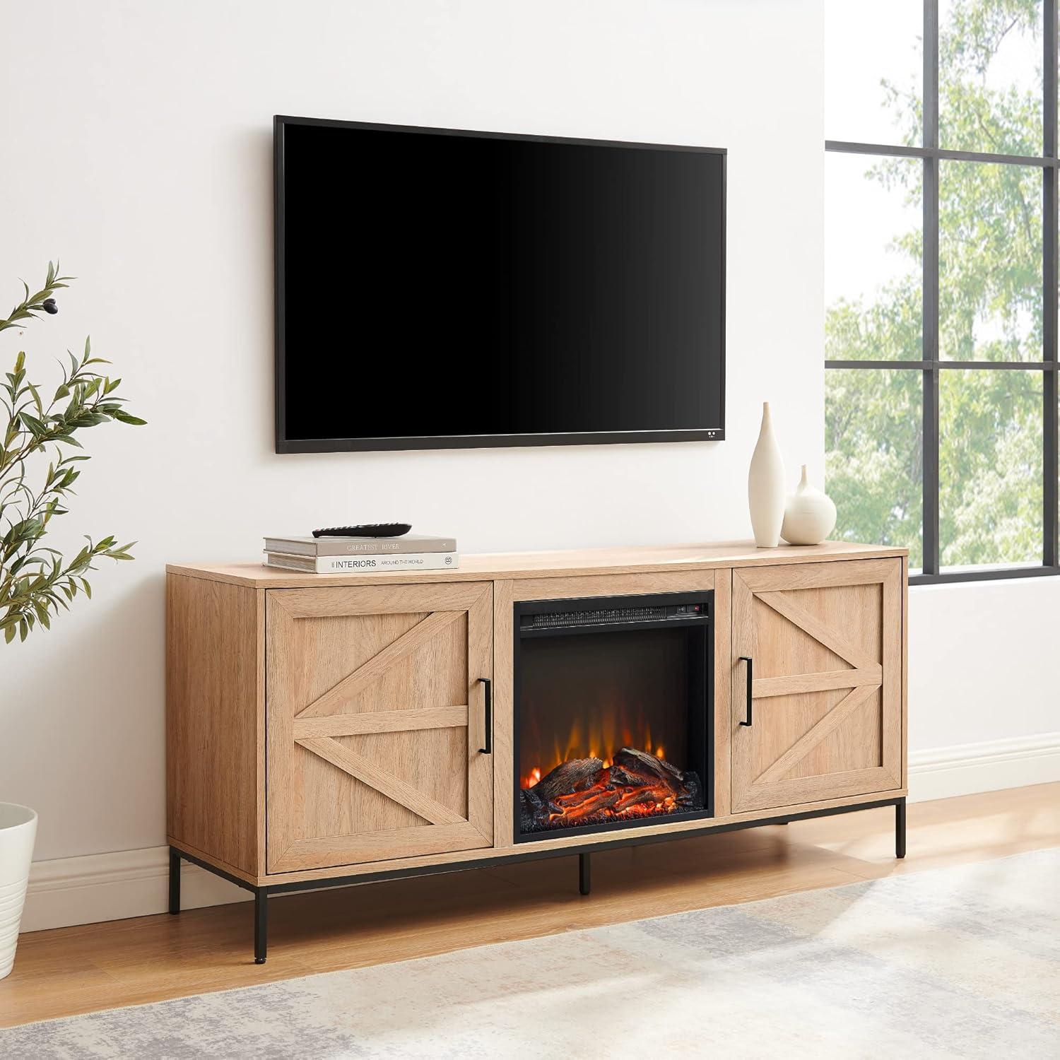 Letisia 58" 2-Door TV Stand with Electric Fireplace