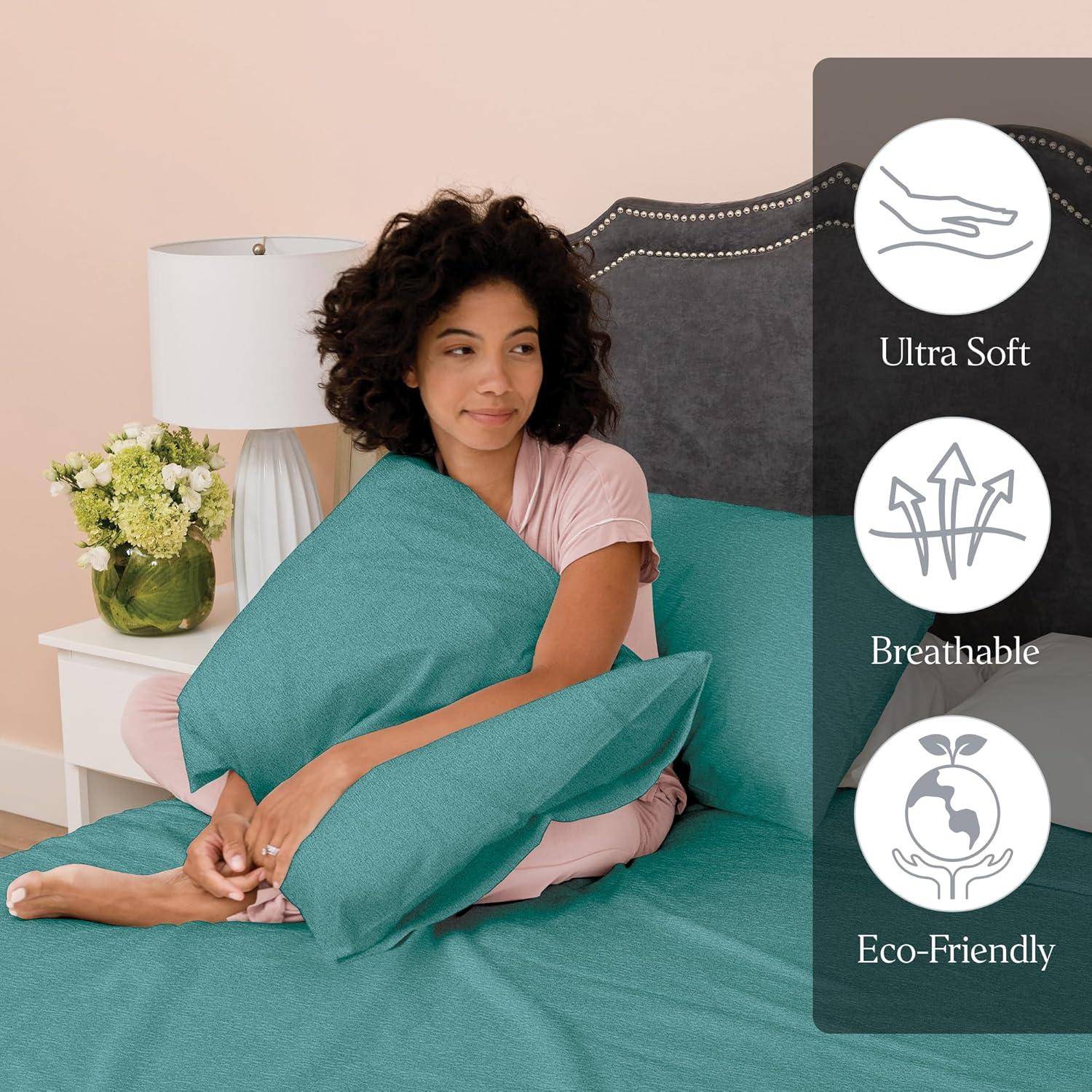 Ella Jayne Soft Heather Jersey Knit Sheet Set, 3-pc, TwinXL, Green