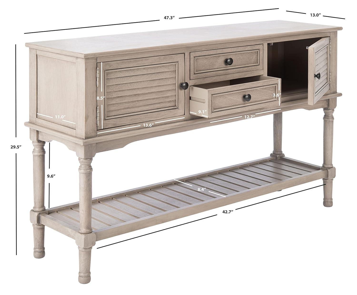 Tate 2 Drawer 2 Door Console Table - Greige - Safavieh