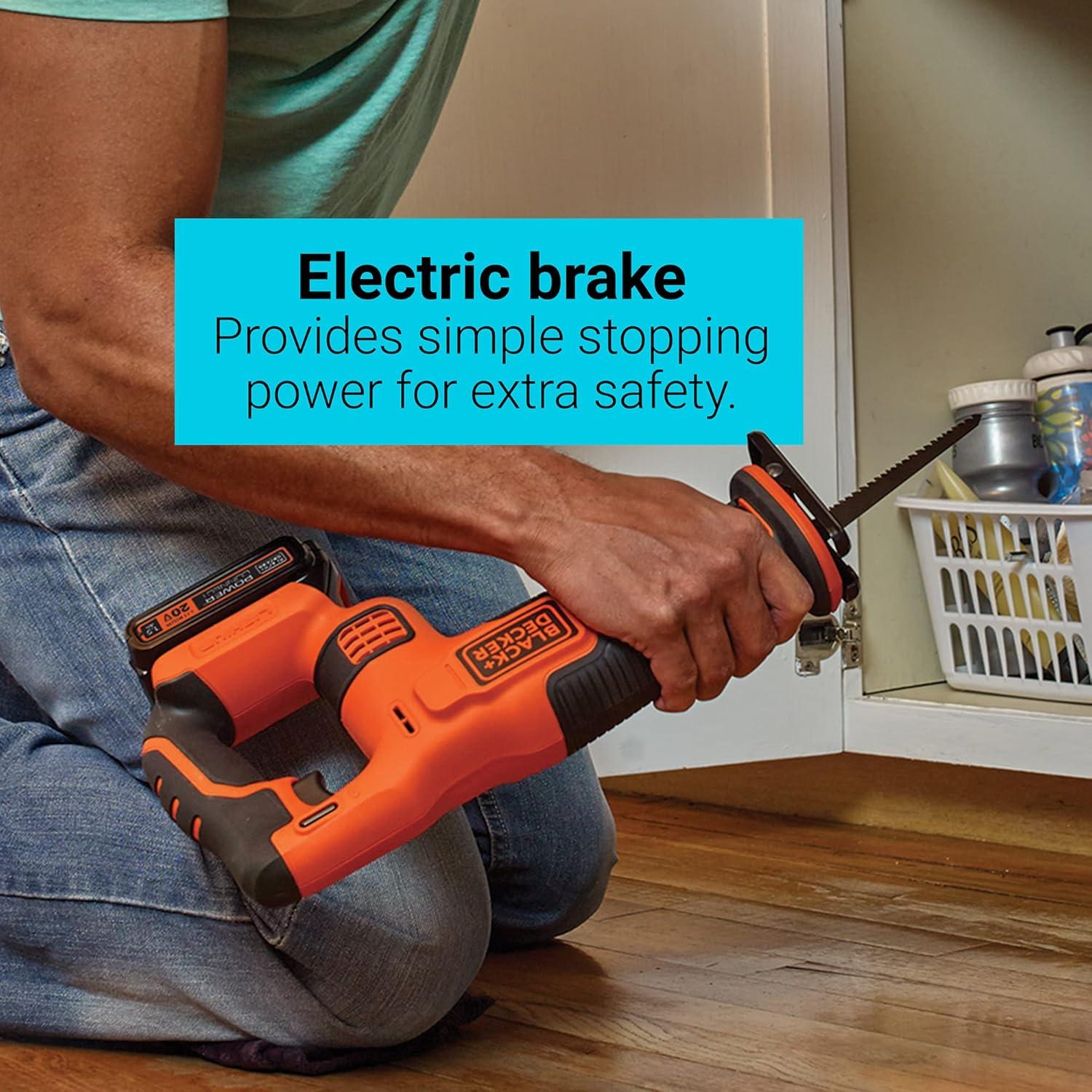 BLACK+DECKER 20V MAX* Cordless POWERCONNECT 7/8 in. Reciprocating Saw (Tool Only), (BDCR20B)