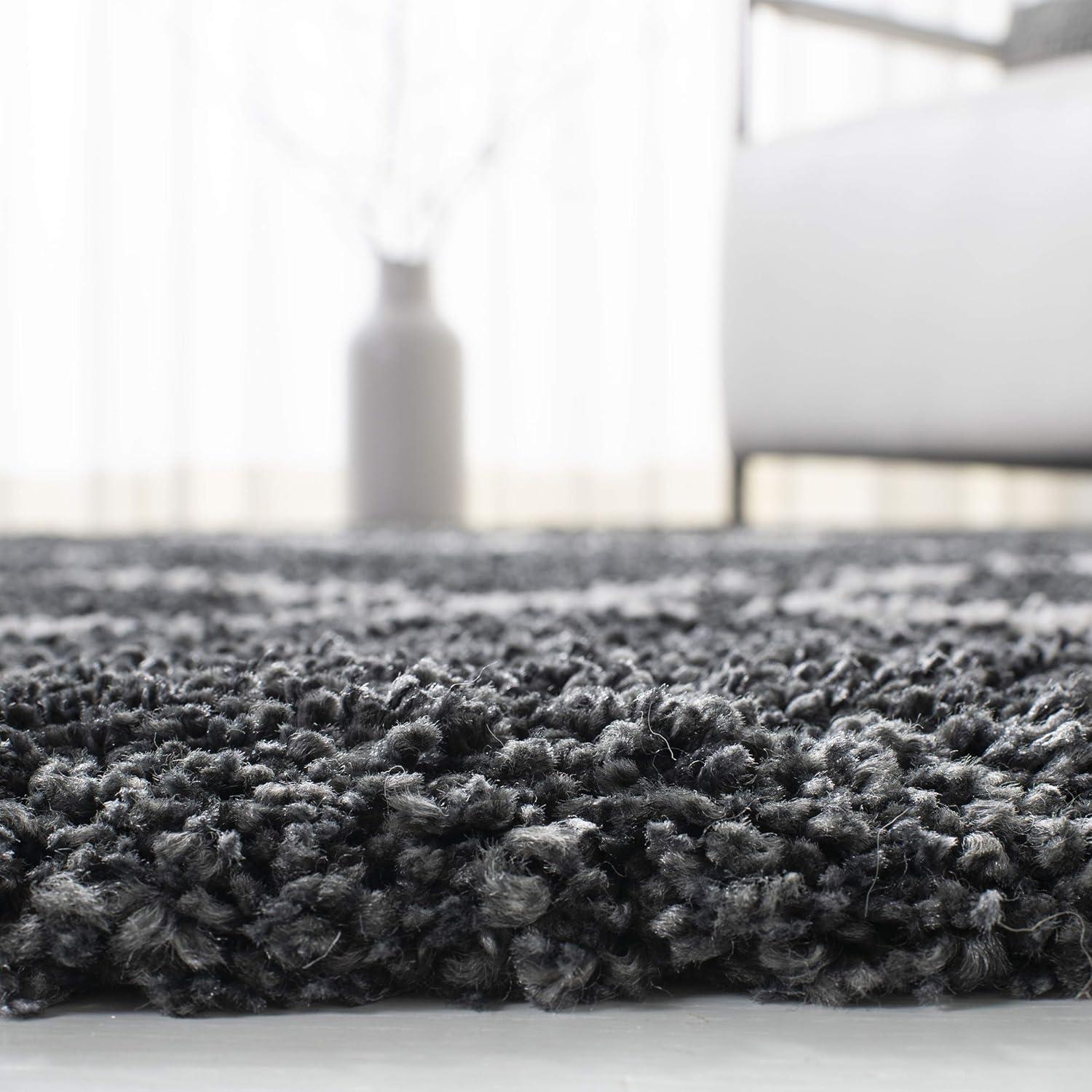 Hudson Shag SGH281 Power Loomed Indoor Area Rug - Dark Grey/Ivory - 8'x10' - Safavieh