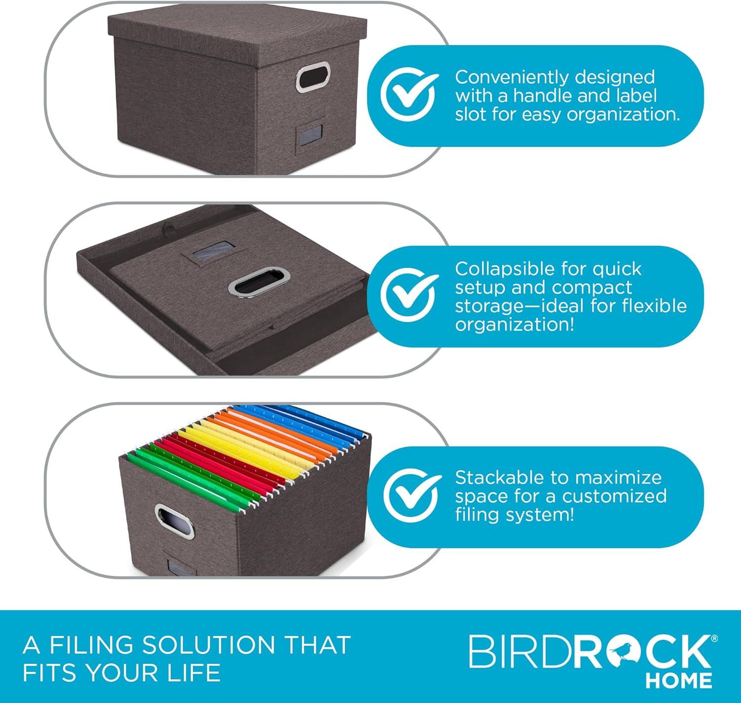 BirdRock Home Internet's Best Collapsible File Storage Fabric Box