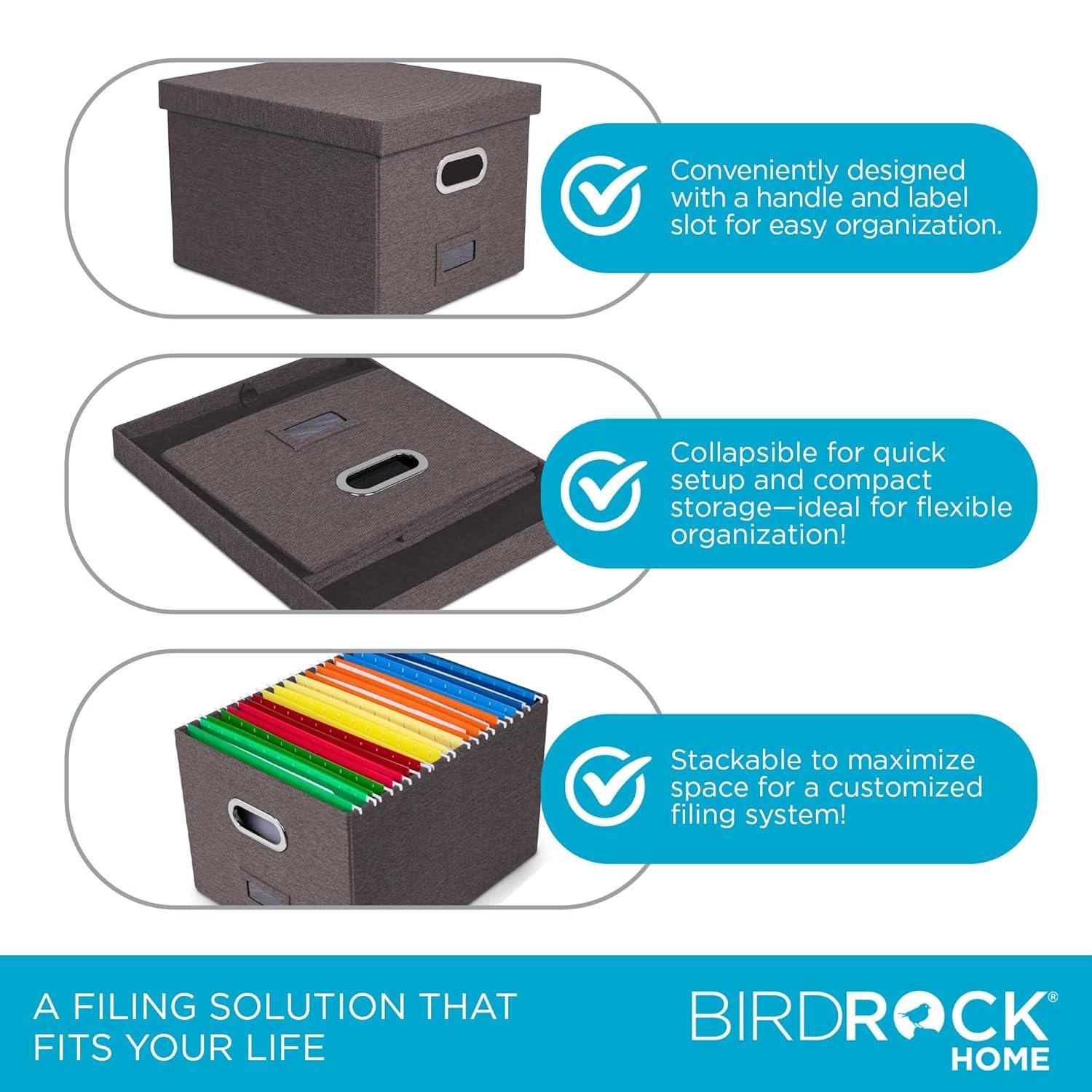 BirdRock Home Internet's Best Collapsible File Storage Fabric Box