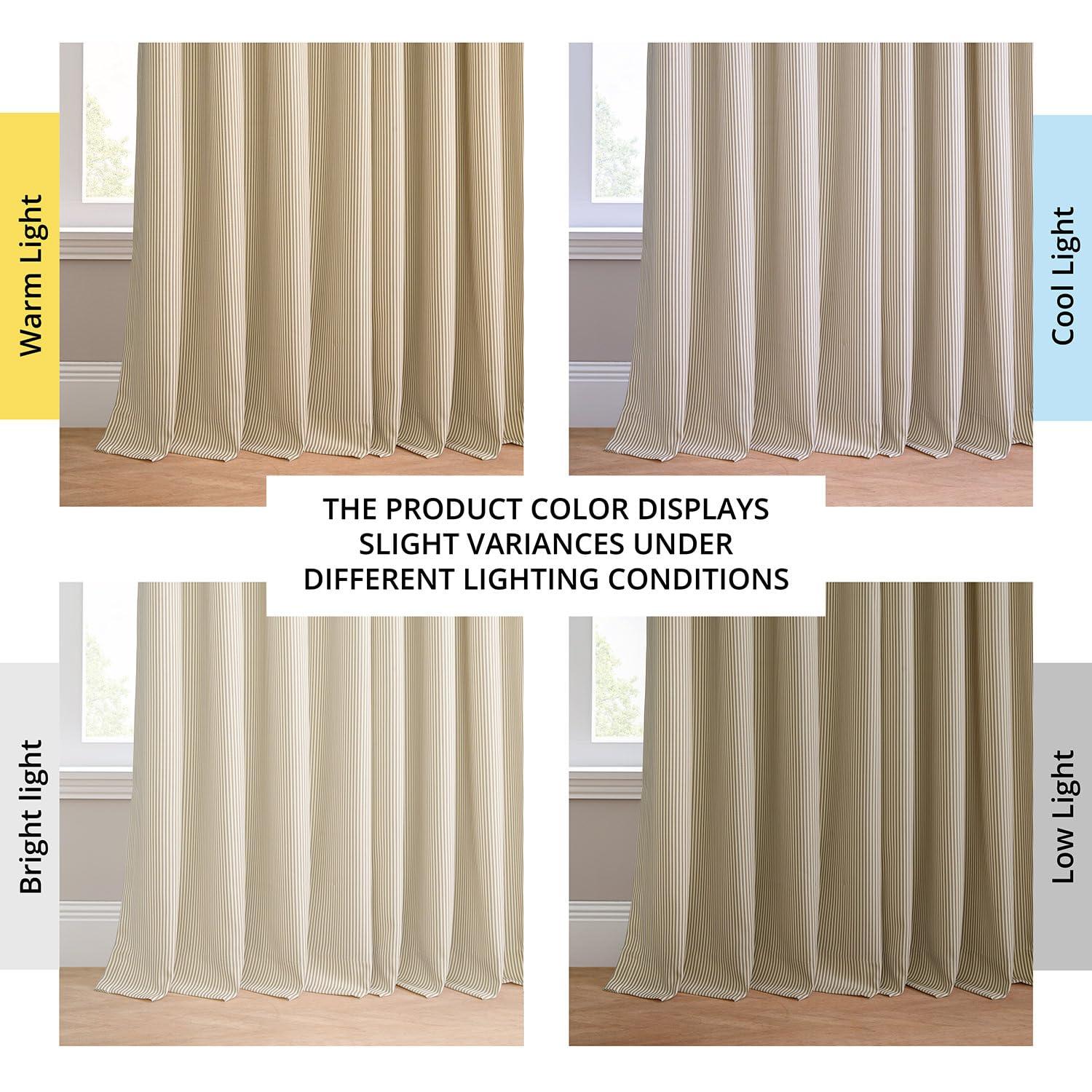 HPD Half Price Drapes Villanova Striped Grommet Outdoor Curtains for Patio (1 Panel) - UV & Water Resistant Light Filtering 200 GSM Polyester Curtains - 50W x 84L, Coastal Beige Thin Stripe