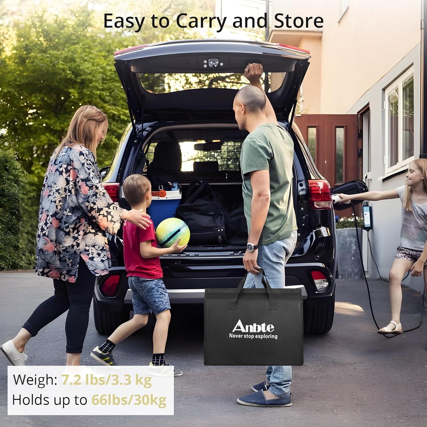 Black Aluminum Folding Camping Table with Adjustable Heights and Storage Net