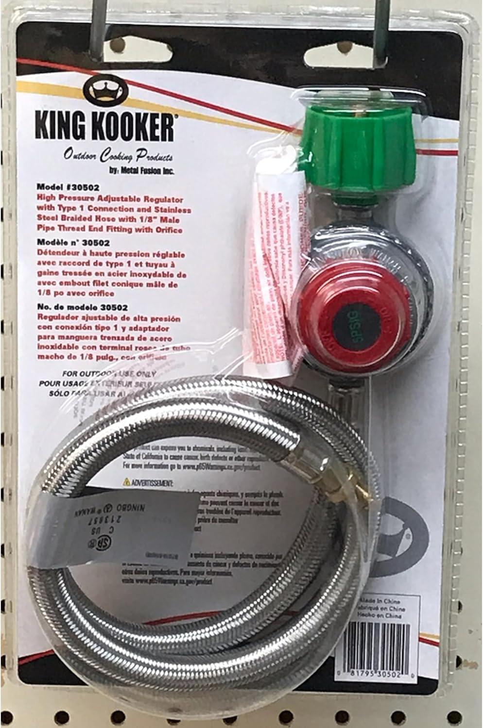 High Pressure Adjustable Stainless Steel Regulator with Braided Hose
