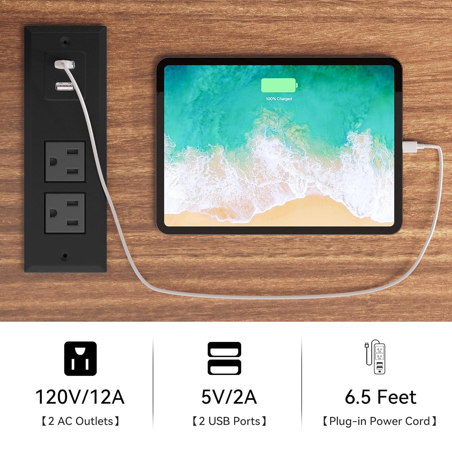 YITAHOME Farmhouse Sideboard Buffet Cabinet with Floating Shelves, 47" Coffee Bar Cabinet with 2 Barn Doors & Power Outlet, Storage Cabinet for Kitchen, Living Room (White)