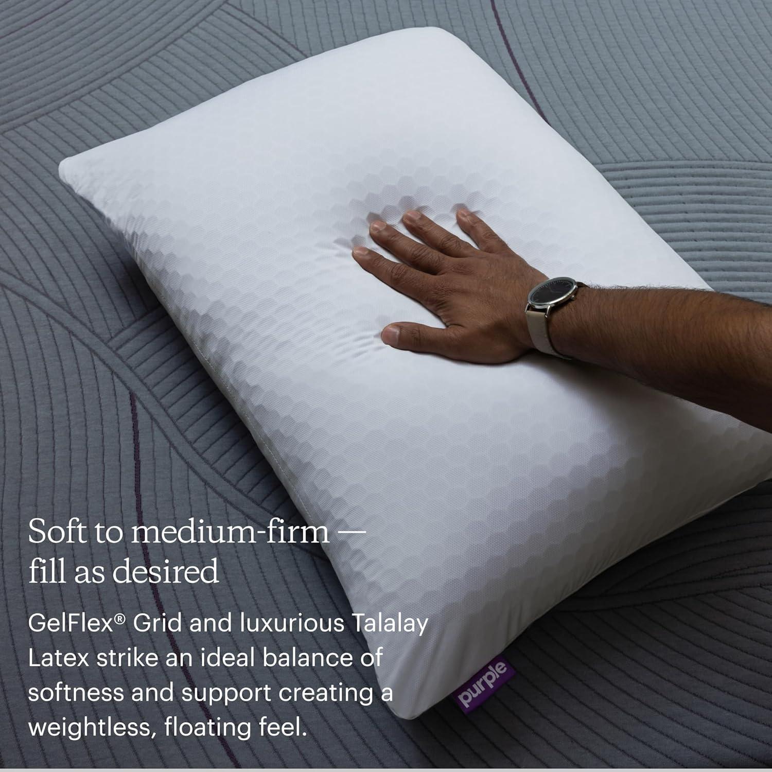 Purple Freeform Pillow - King Size, Customizable Support with GelFlex Grid & MicroFlex Moon Foam - Pressure Relief, Cooling, Extra Filling & Adjustable Height