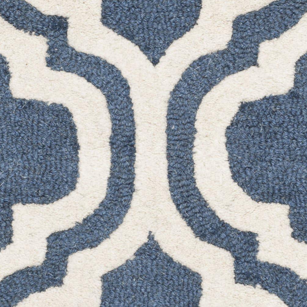 SAFAVIEH Cambridge Kirsten Geometric Wool Area Rug, Navy/Ivory, 3' x 5'