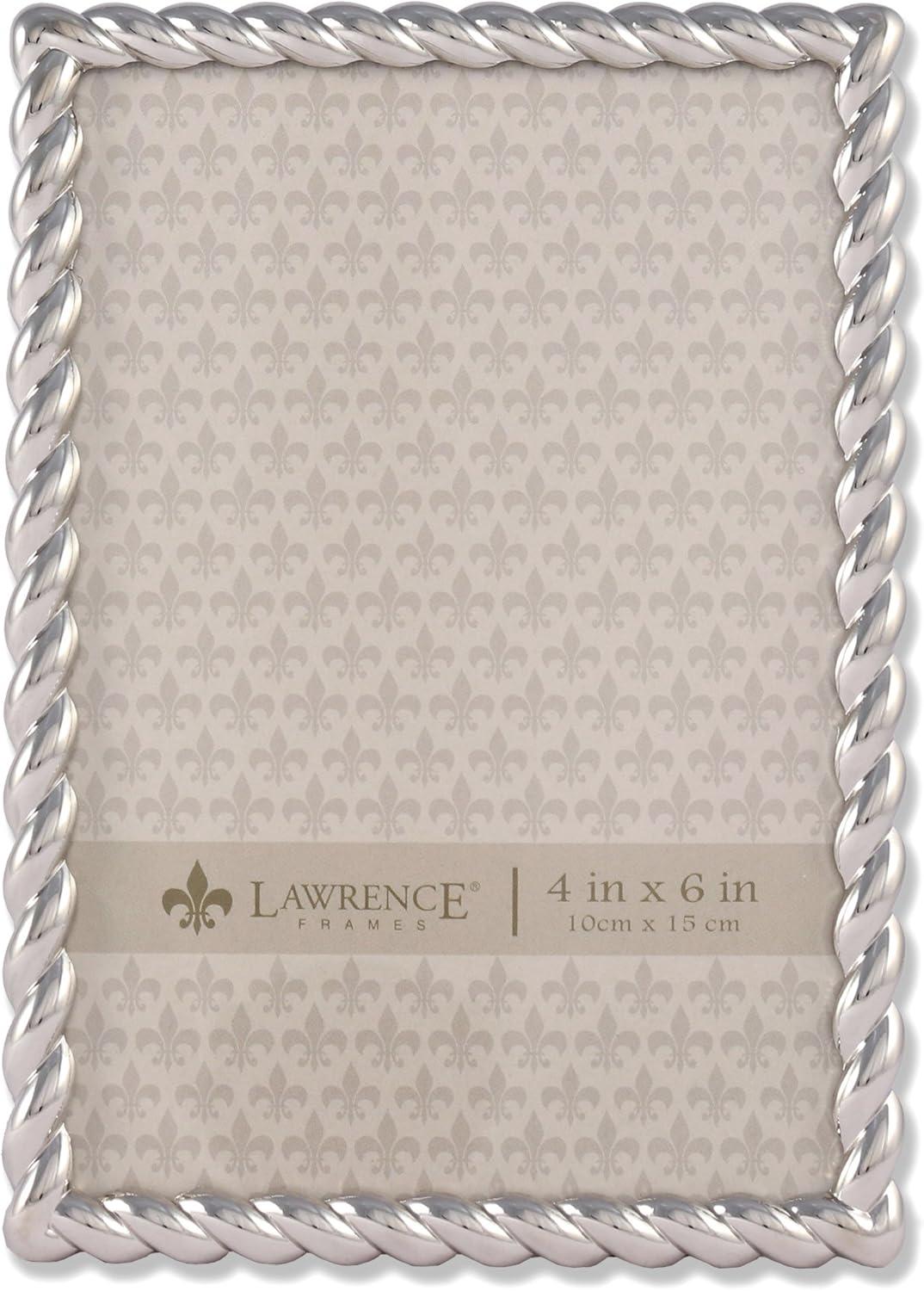 Silver Beveled Metal Rope Design 4x6 Picture Frame