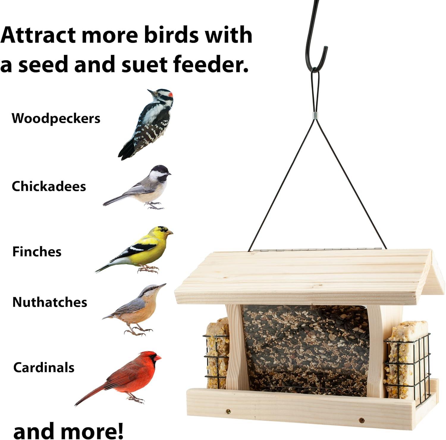 Woodlink Wood Hanging Hopper Bird Feeder