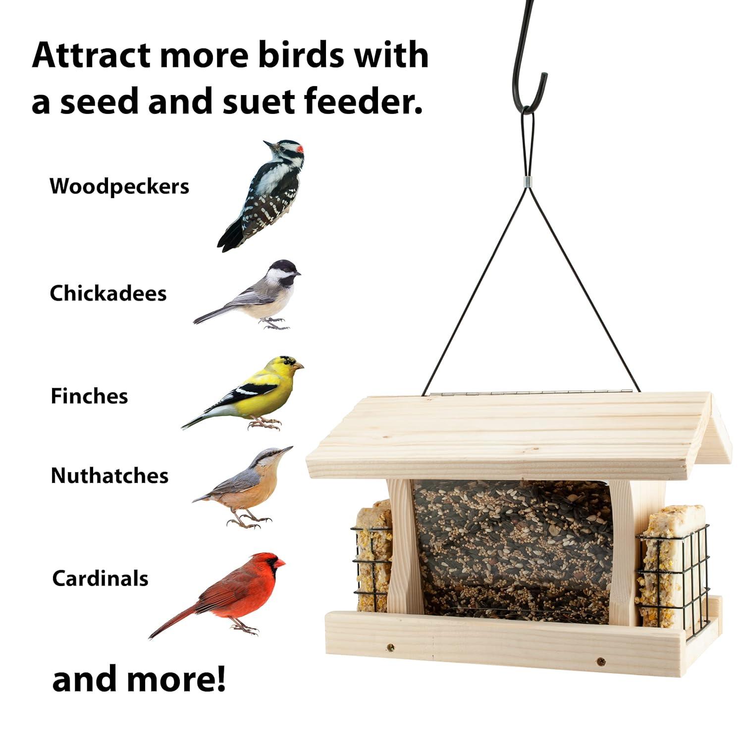 Woodlink Wood Hanging Hopper Bird Feeder
