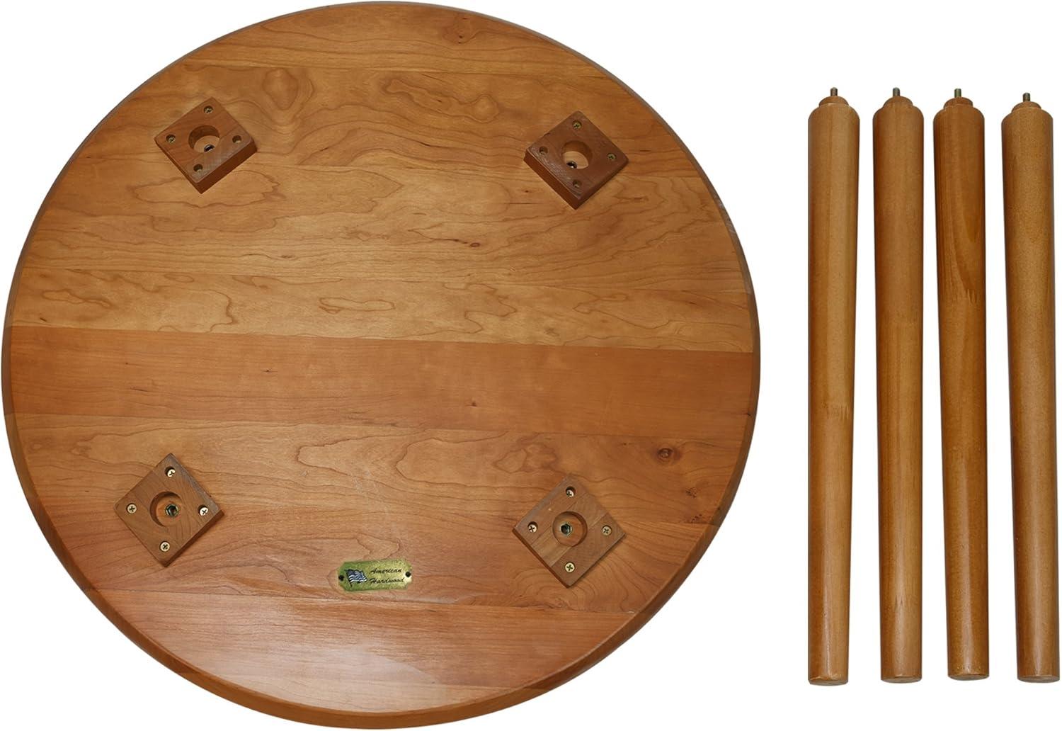 Mesa Natural Cherry Round Coffee Table with Maple Top and Storage