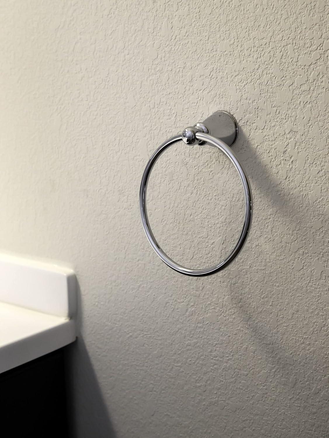 Design House 558205 Kassel Transitional Towel Ring for Bathroom Polished Chrome