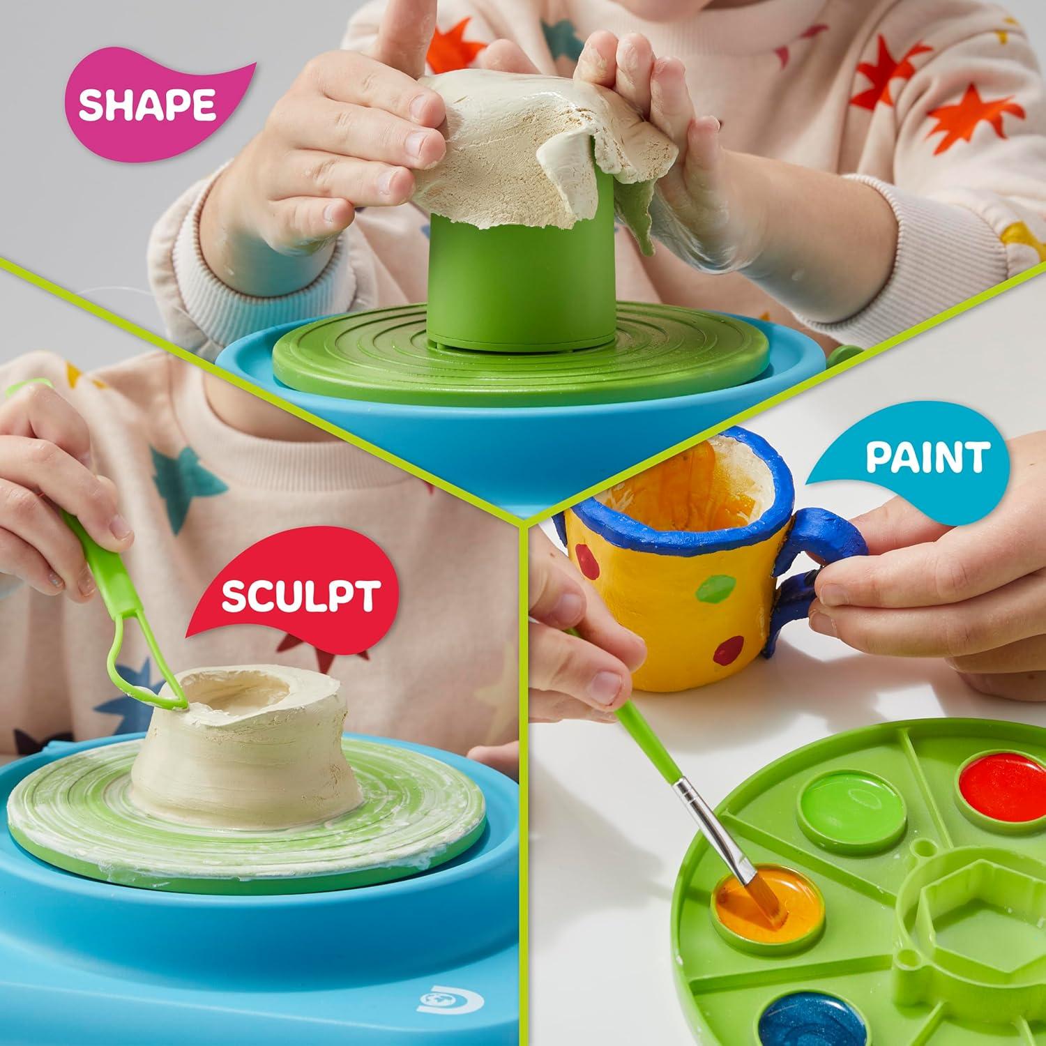 Discovery Kids Motorized Pottery Studio with Tools and Paints