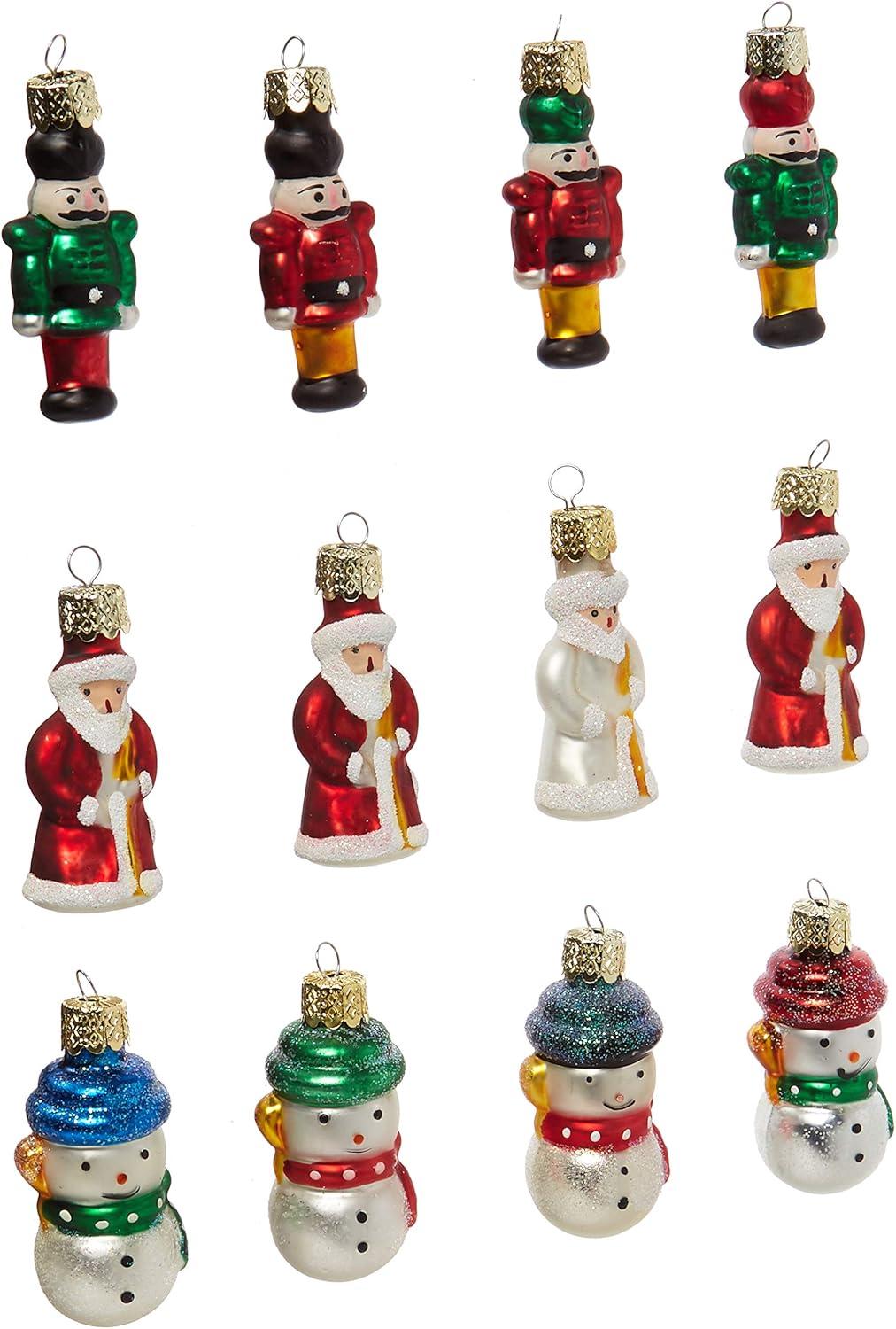 Petite Treasures 12-Piece Glass Christmas Ornament Set