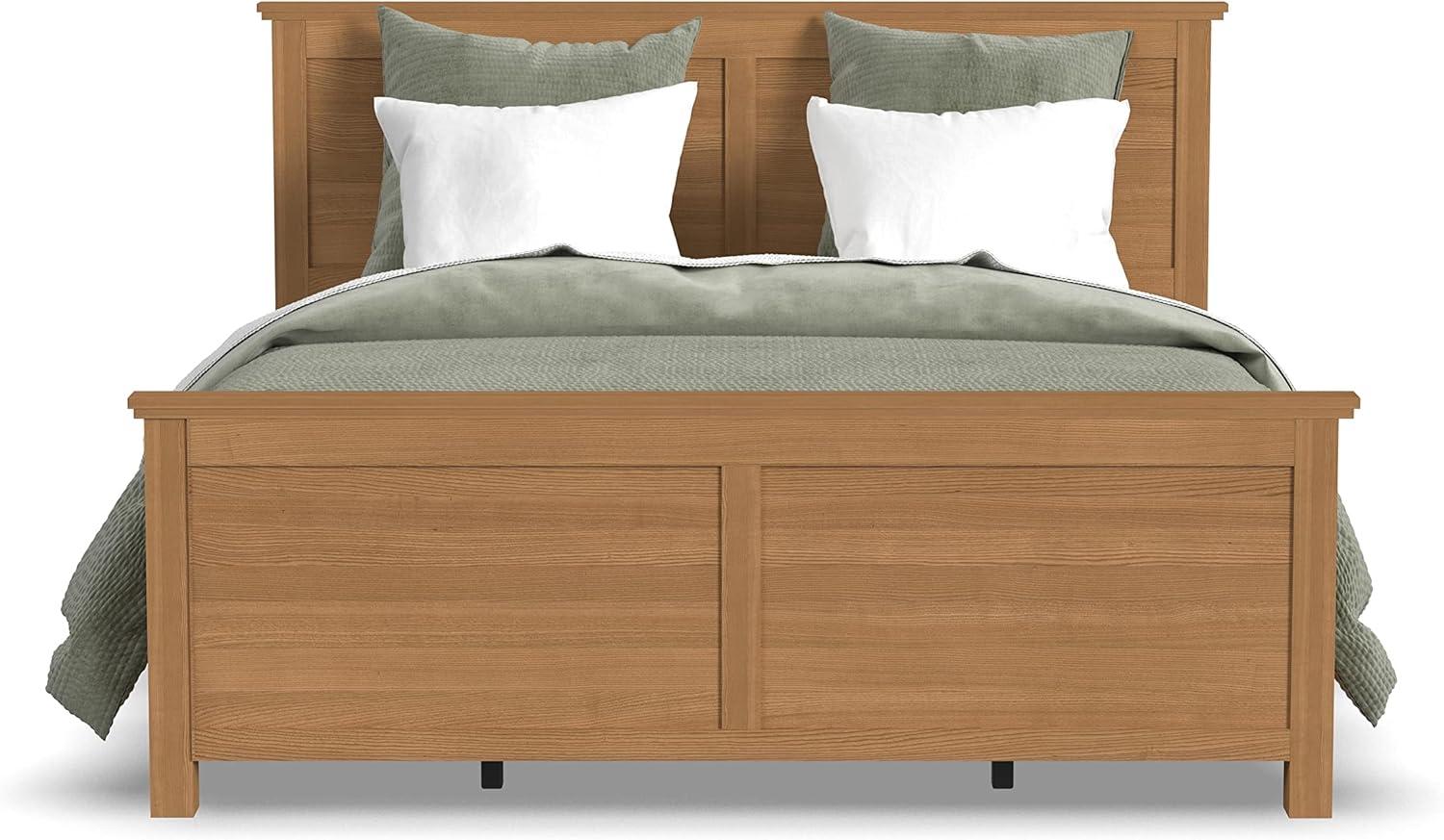 Homestyles Oak Park 82.5" Traditional Wood King Panel Bed in Brown