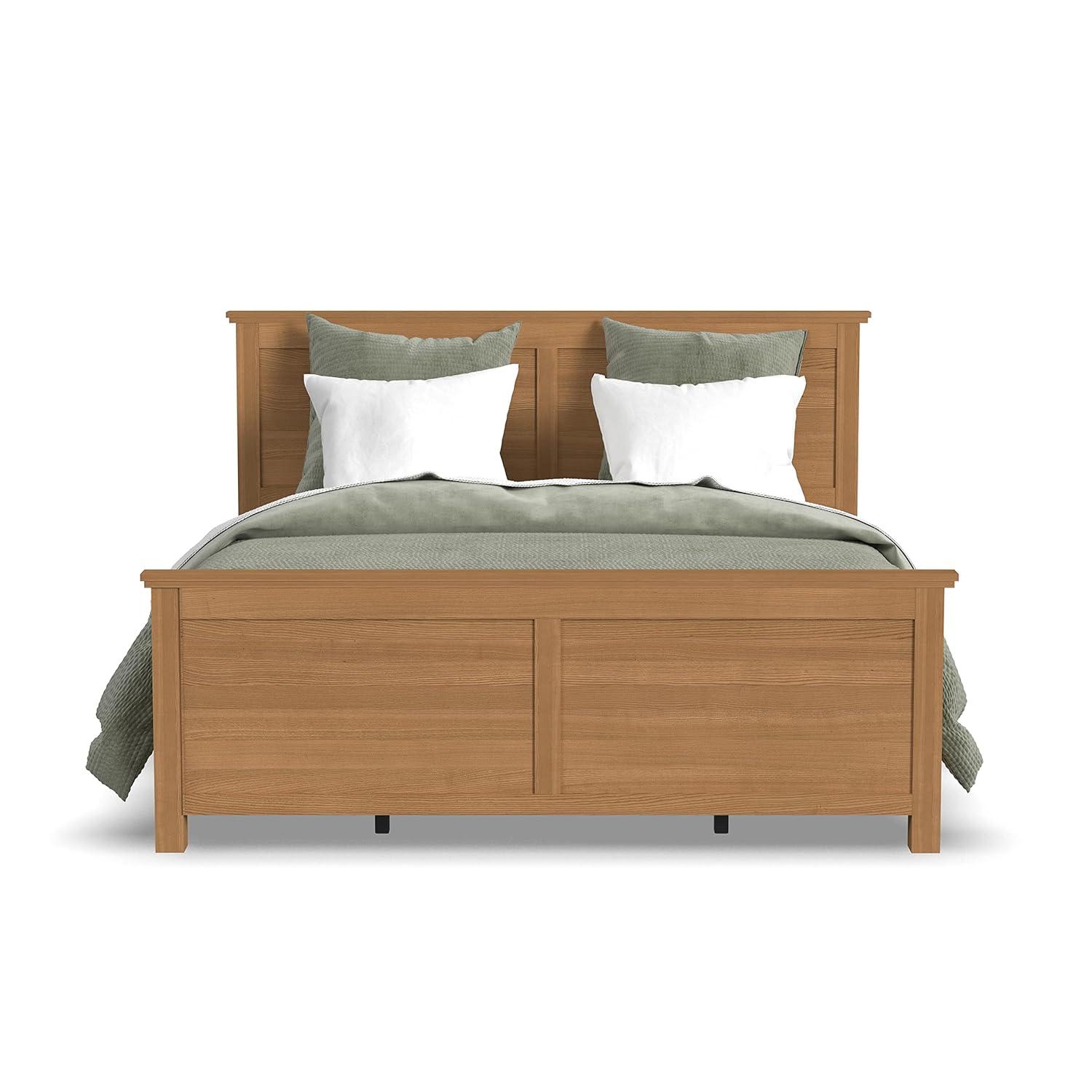 Homestyles Oak Park 82.5" Traditional Wood King Panel Bed in Brown
