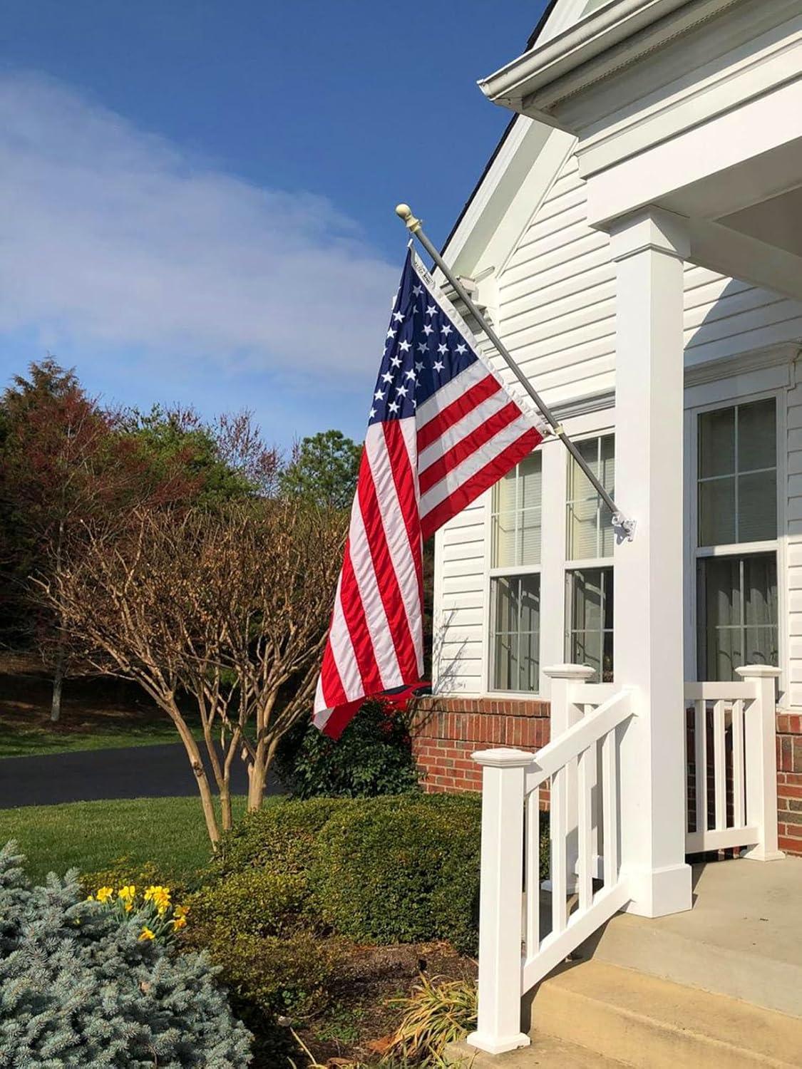 3x5 American Flag for Outside Outdoor Heavy Duty-Nylon USA Flags- Embroidered US Flags Sewn Stripes with Brass Grommets