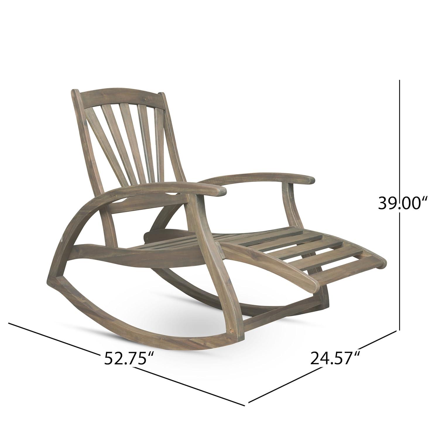 Highland Dunes Outdoor Cathleen Rocking  Solid Wood Chair