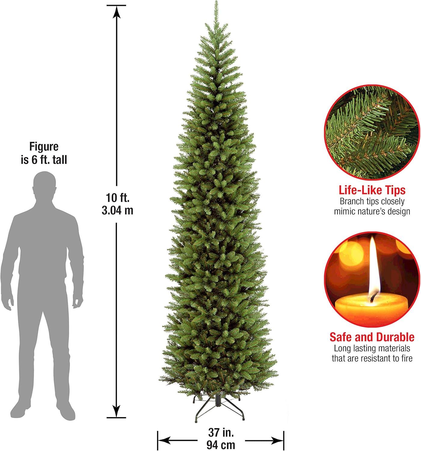 Unlit Pencil Slim Kingswood Fir Artificial Christmas Tree - National Tree Company