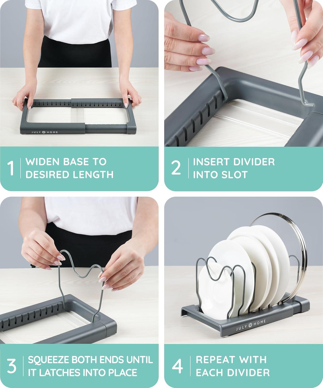 July Home Expandable Pot and Pan Organizer Rack