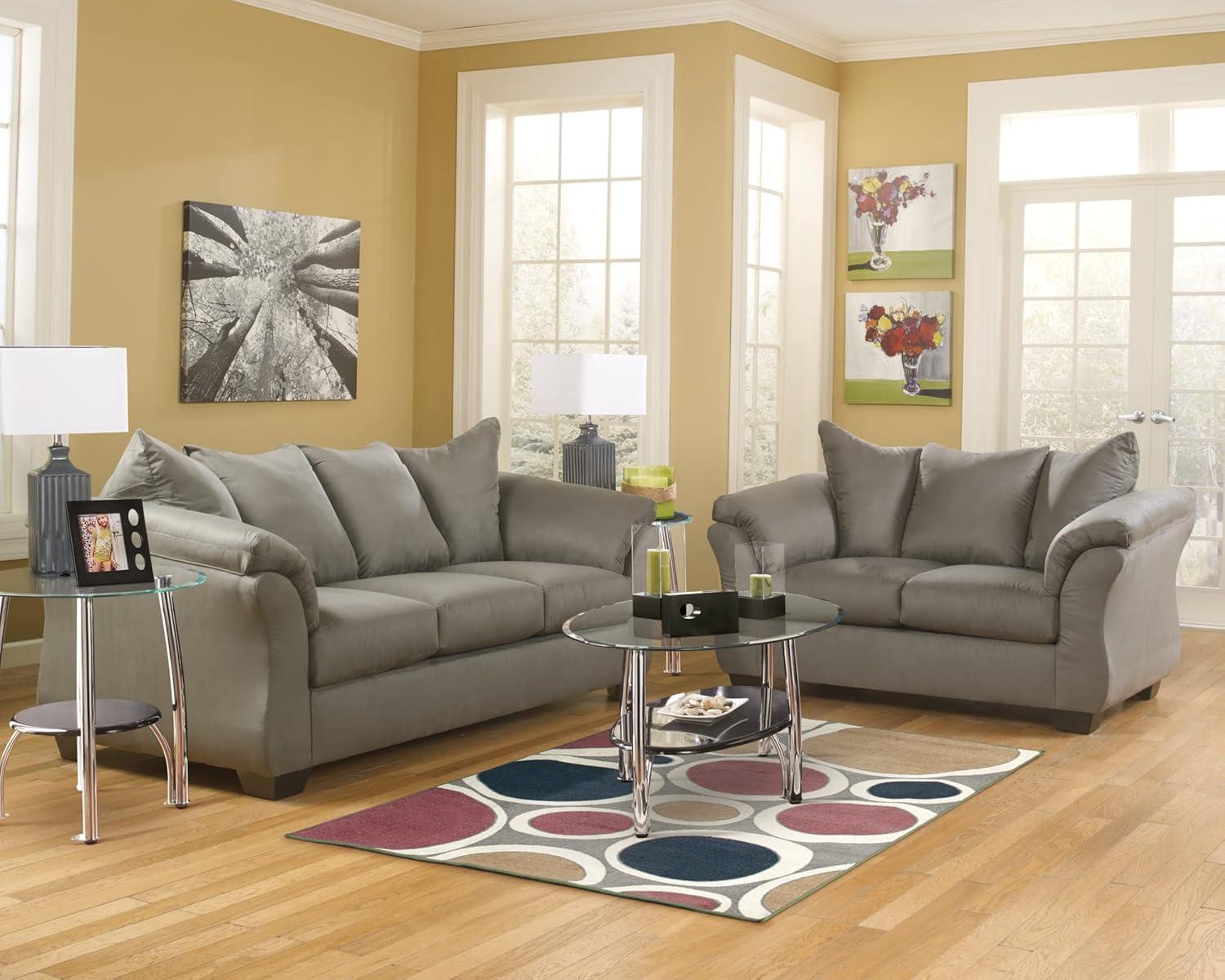 Signature Design by Ashley Darcy Fabric Loveseat in Cobblestone